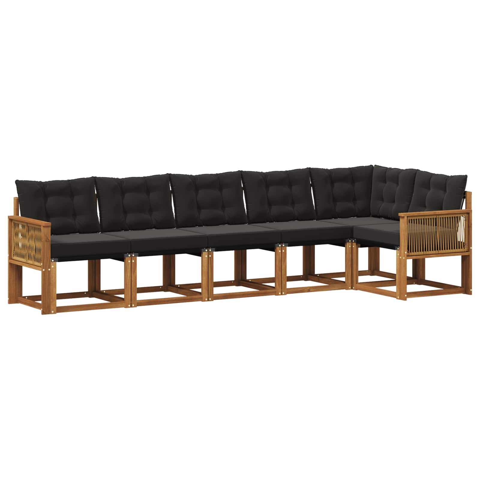 Ensemble de canapés d'extérieur 6 pcs Naturel et noir - XIOS