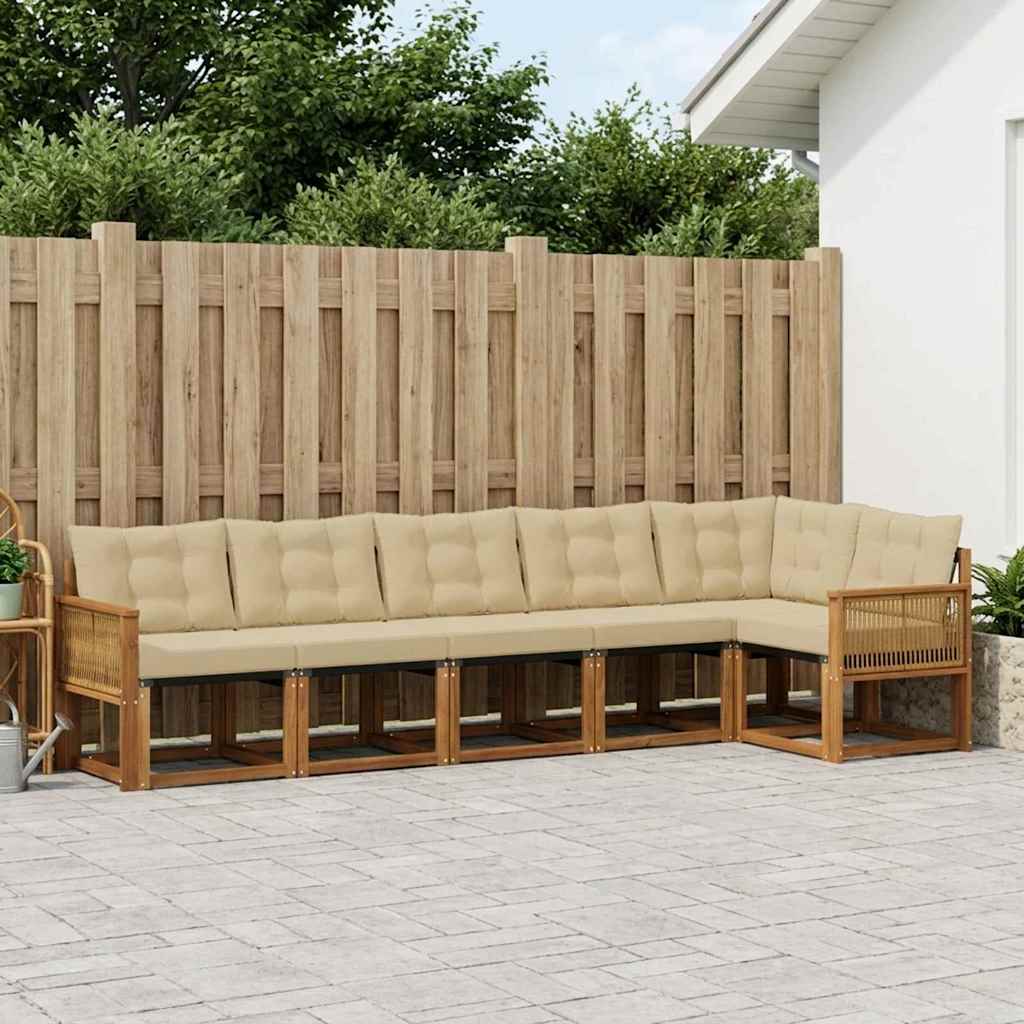 Ensemble de canapés d'extérieur 6 pcs Naturel et Beige - XIOS