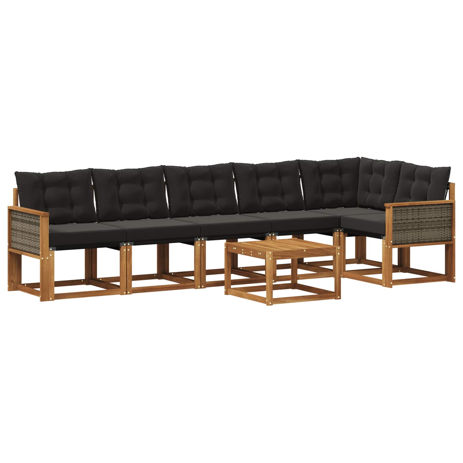 Ensemble de canapés d'extérieur 7 pcs Naturel et noir - XIOS
