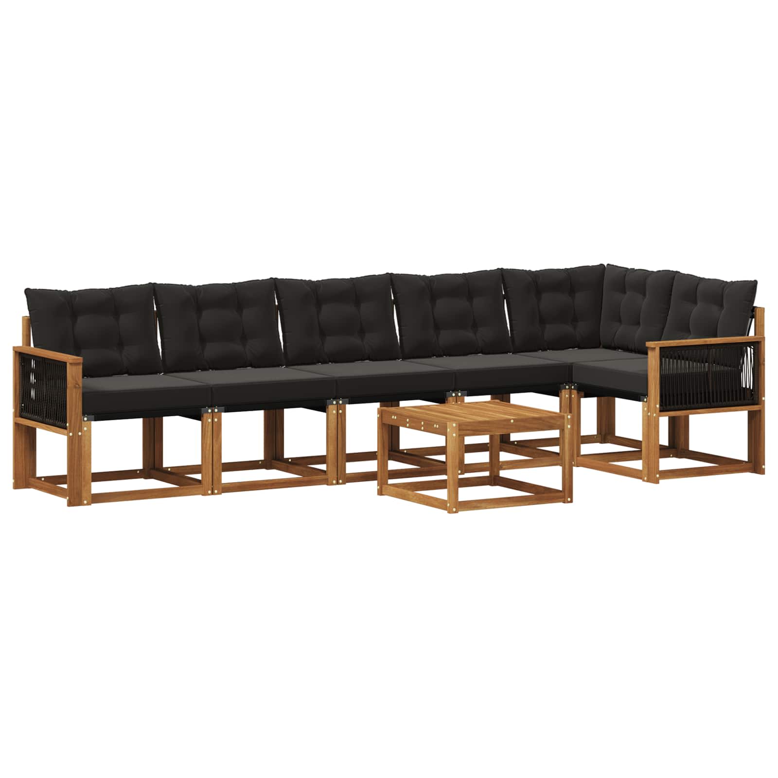Ensemble de canapés d'extérieur 7 pcs Naturel et noir - XIOS