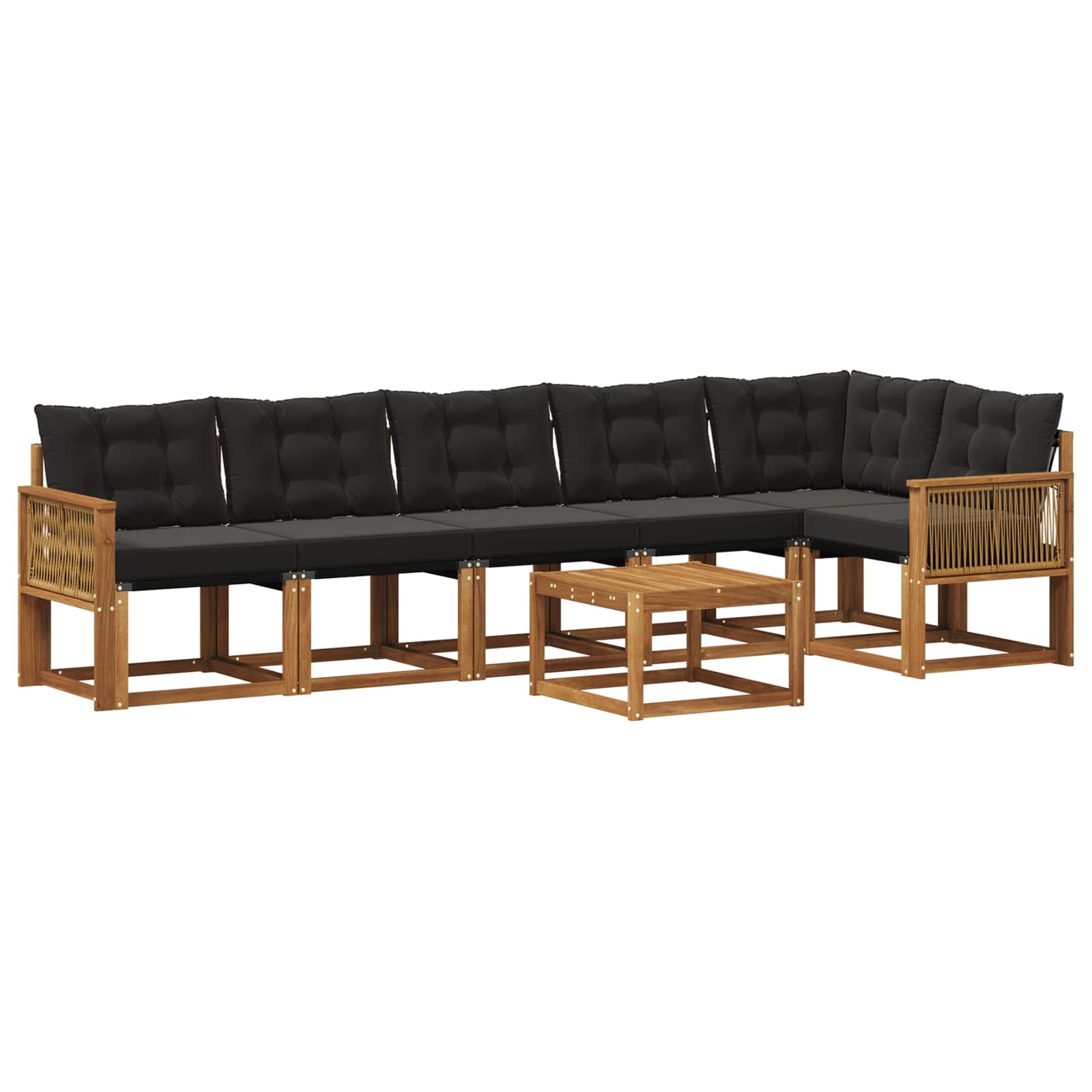 Ensemble de canapés d'extérieur 7 pcs Naturel et noir - XIOS
