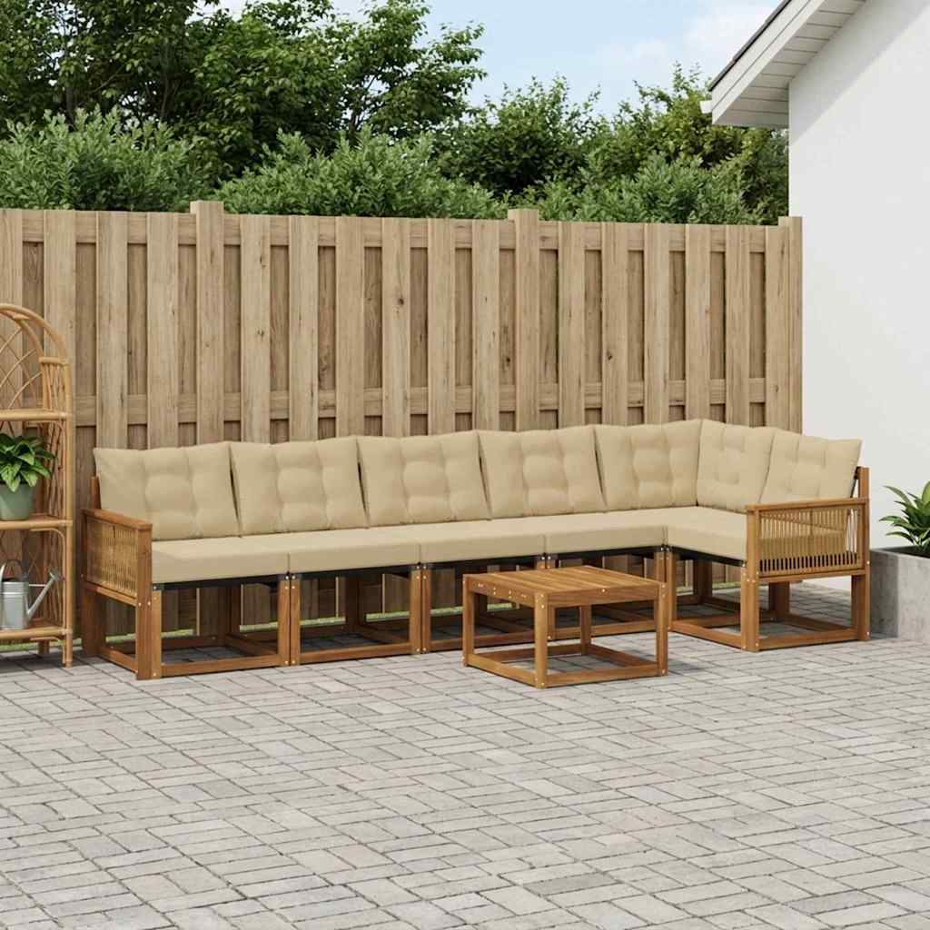 Ensemble de canapés d'extérieur 7 pcs Naturel et Beige - XIOS