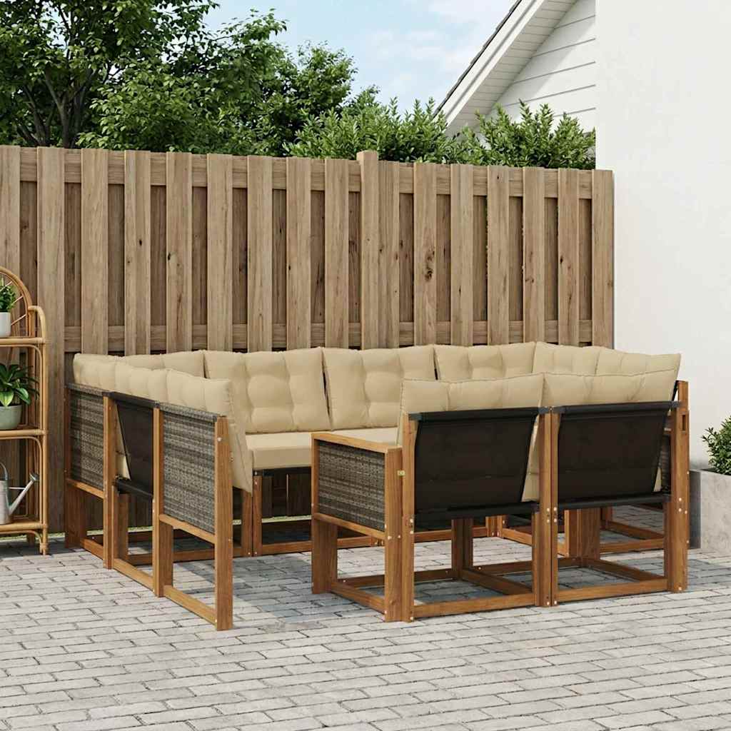 Ensemble de canapés d'extérieur 7 pcs Naturel et Beige - XIOS