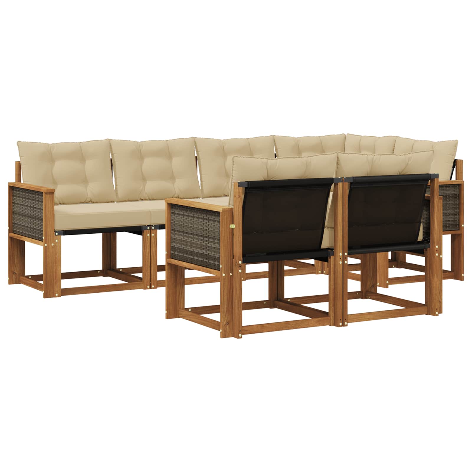 Ensemble de canapés d'extérieur 7 pcs Naturel et Beige - XIOS