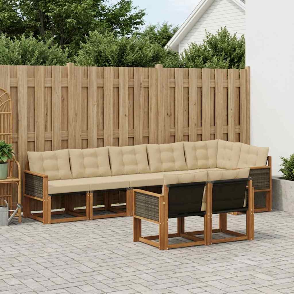 Ensemble de canapés d'extérieur 8 pcs Naturel et Beige - XIOS