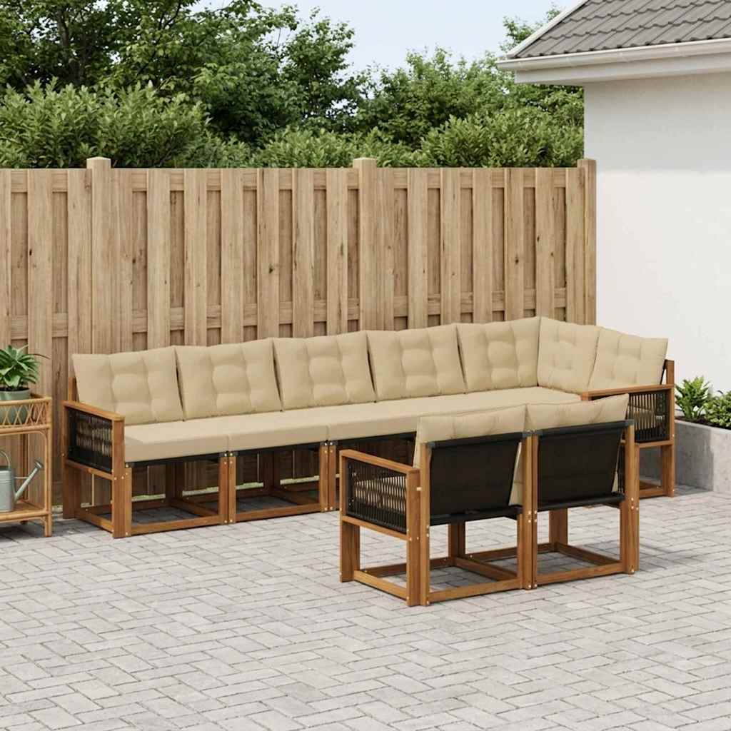 Ensemble de canapés d'extérieur 8 pcs Naturel et Beige - XIOS
