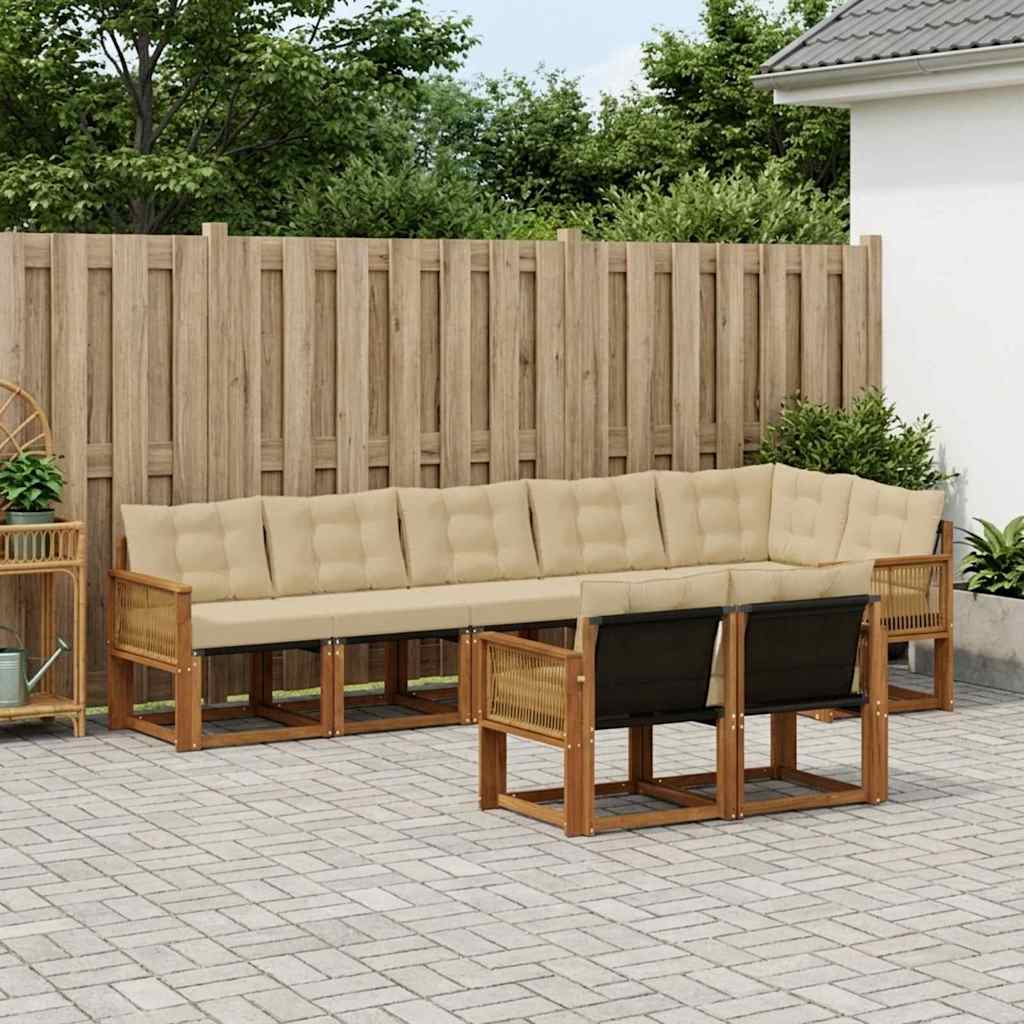 Ensemble de canapés d'extérieur 8 pcs Naturel et Beige - XIOS