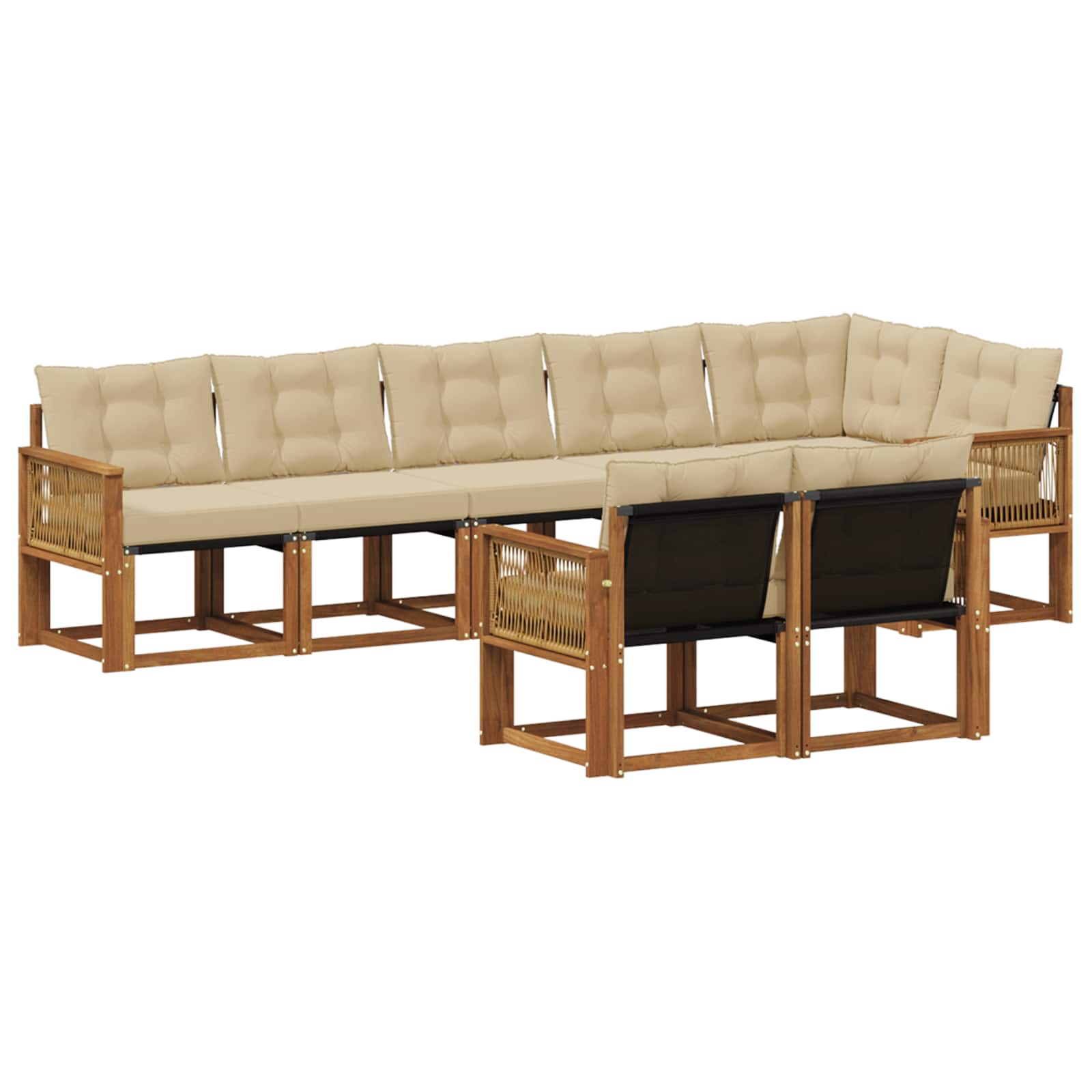 Ensemble de canapés d'extérieur 8 pcs Naturel et Beige - XIOS