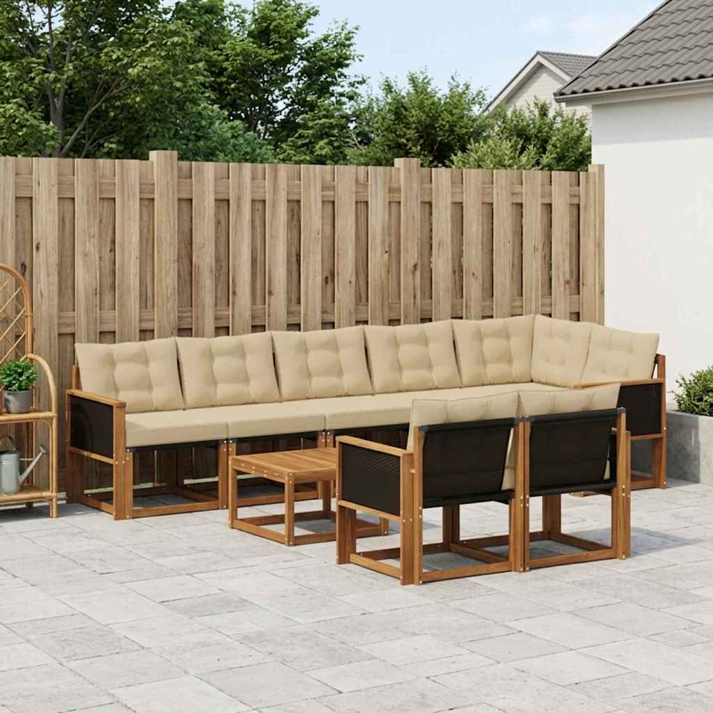 Ensemble de canapés d'extérieur 9 pcs Naturel et Beige - XIOS