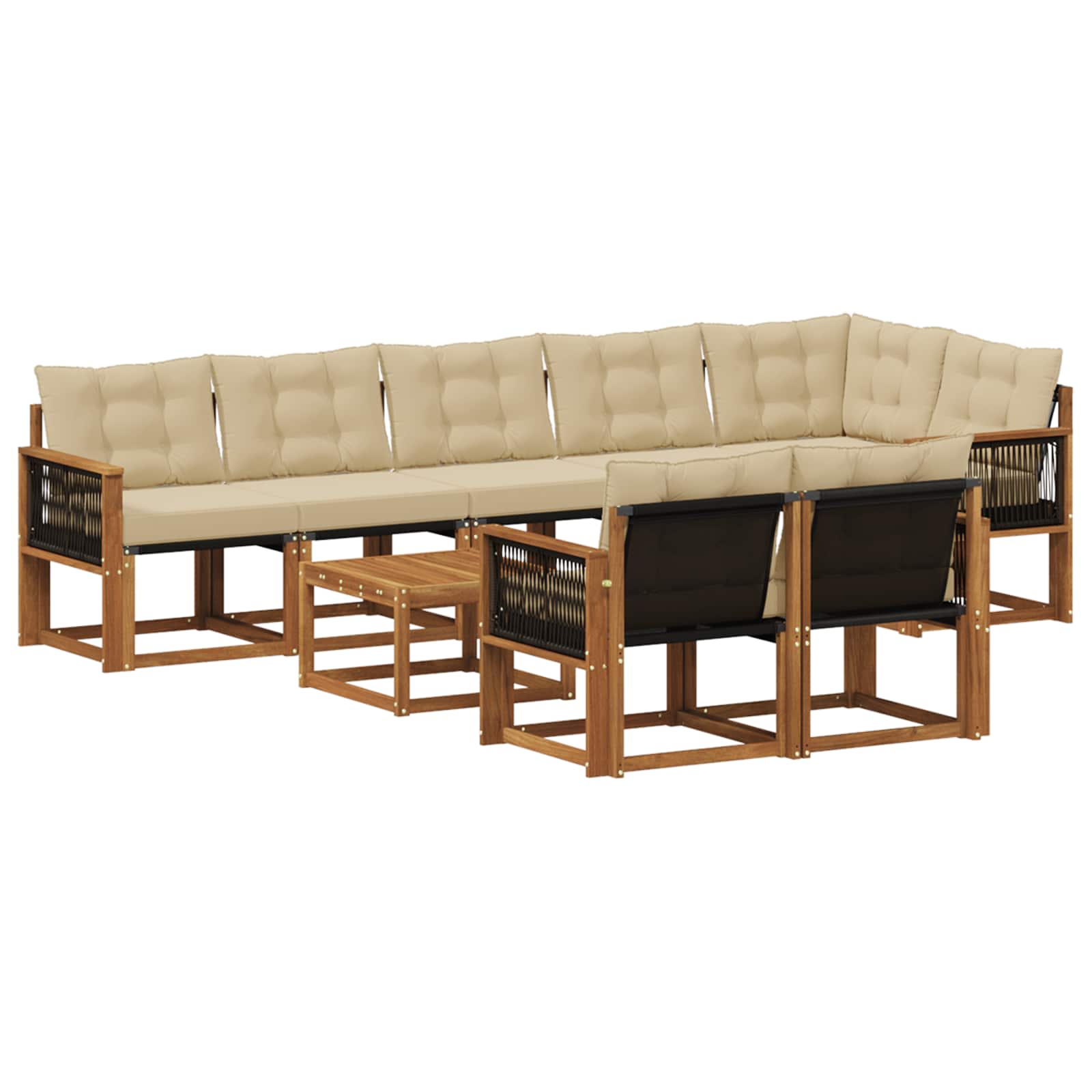 Ensemble de canapés d'extérieur 9 pcs Naturel et Beige - XIOS