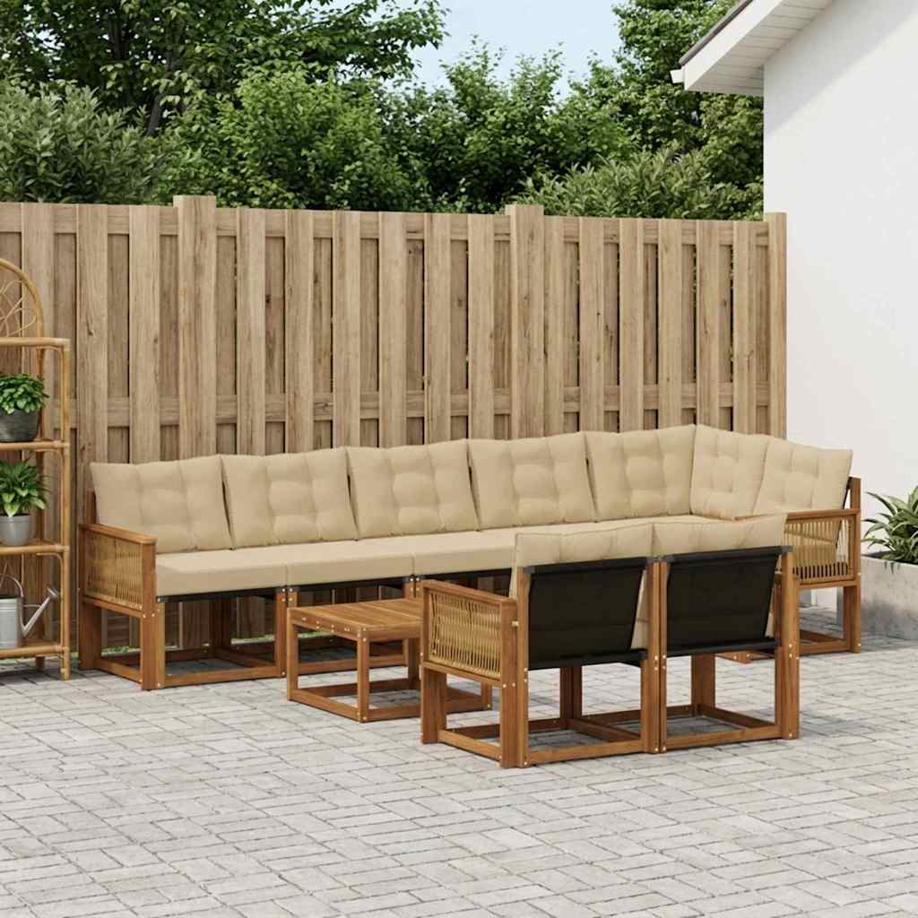 Ensemble de canapés d'extérieur 9 pcs Naturel et Beige - XIOS