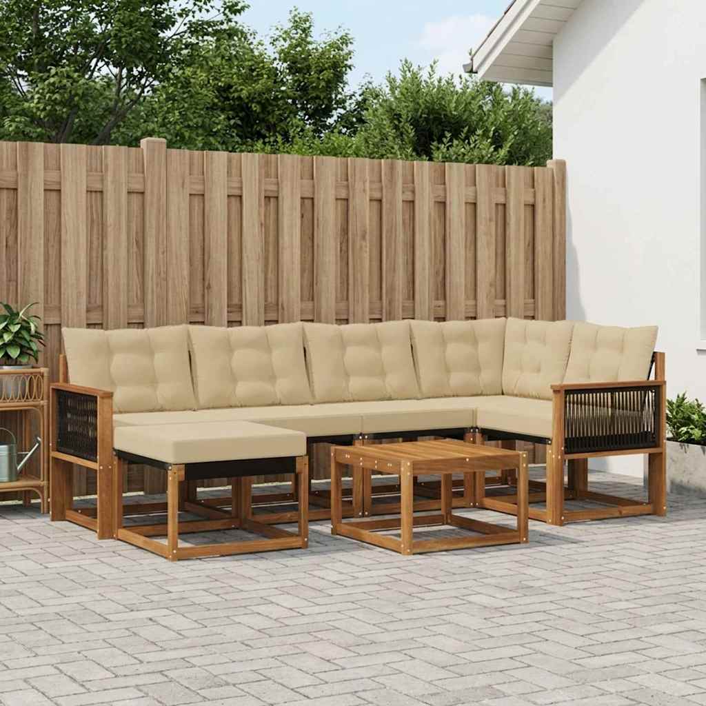 Ensemble de canapés d'extérieur 7 pcs Naturel et Beige - XIOS