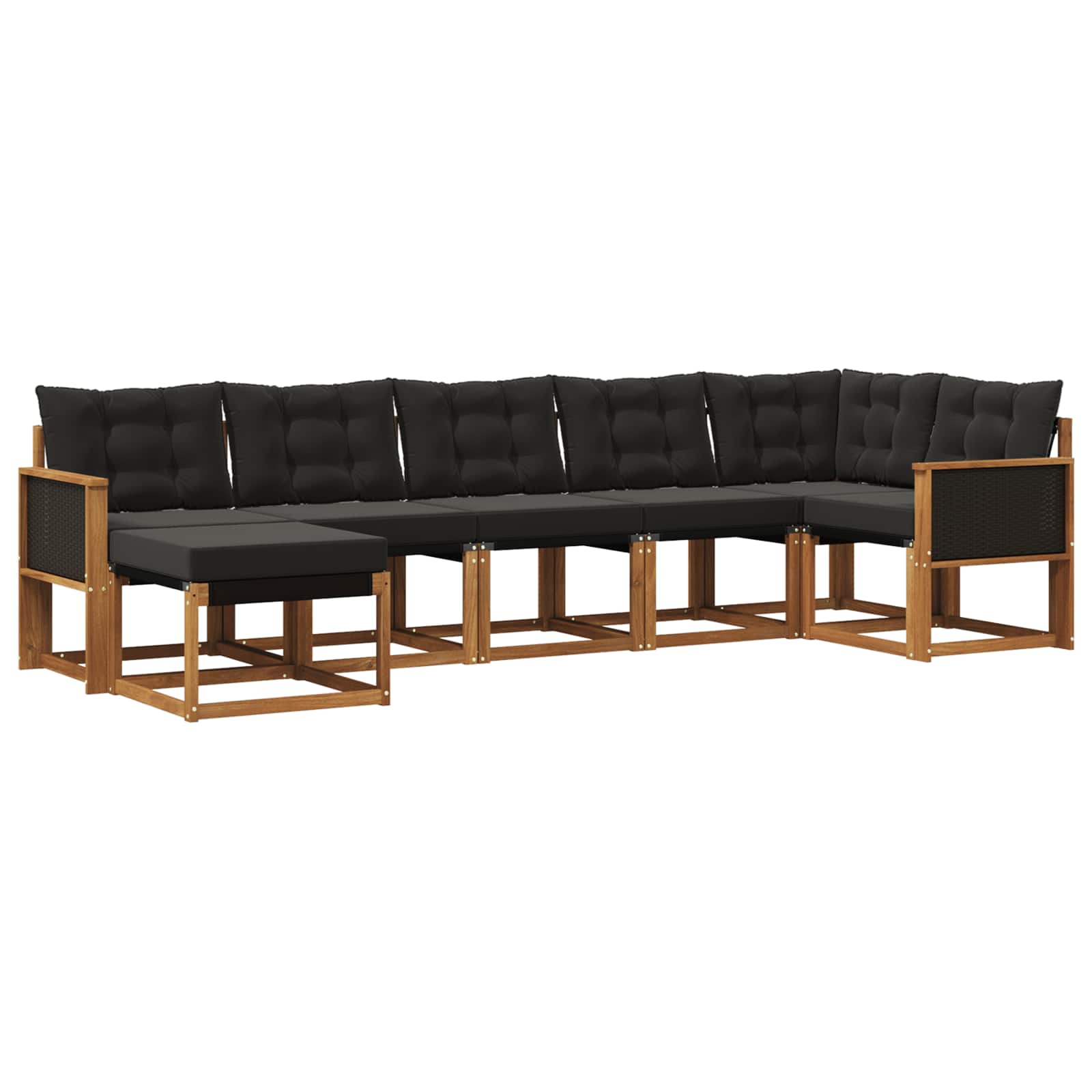 Ensemble de canapés d'extérieur 7 pcs Naturel et noir - XIOS