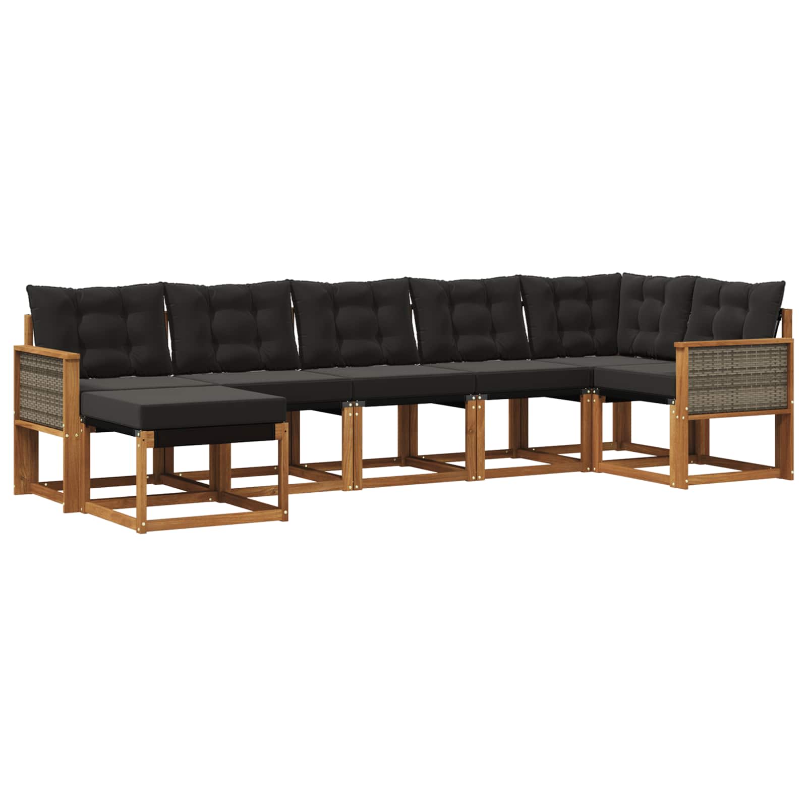 Ensemble de canapés d'extérieur 7 pcs Naturel et noir - XIOS