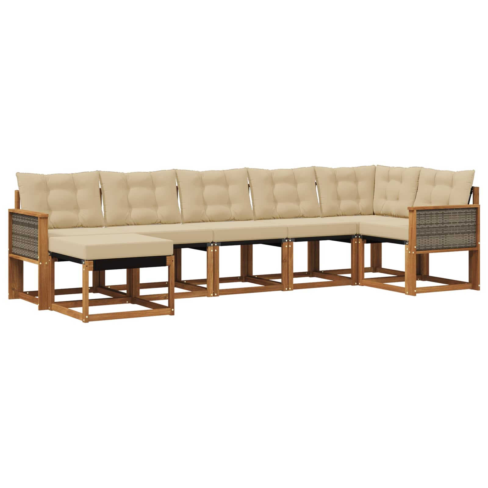 Ensemble de canapés d'extérieur 7 pcs Naturel et Beige - XIOS