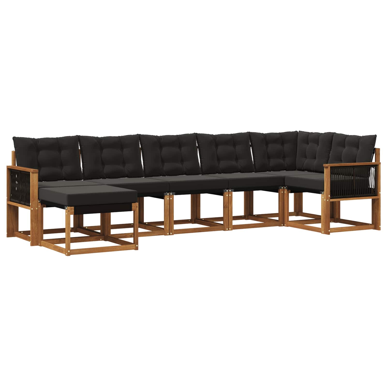Ensemble de canapés d'extérieur 7 pcs Naturel et noir - XIOS