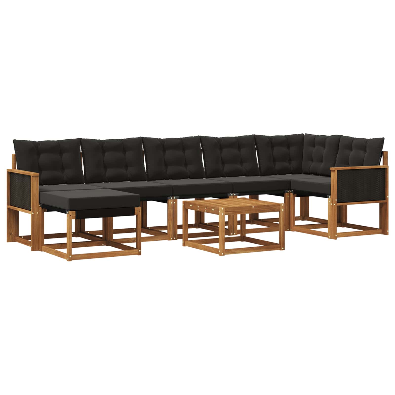 Ensemble de canapés d'extérieur 8 pcs Naturel et noir - XIOS