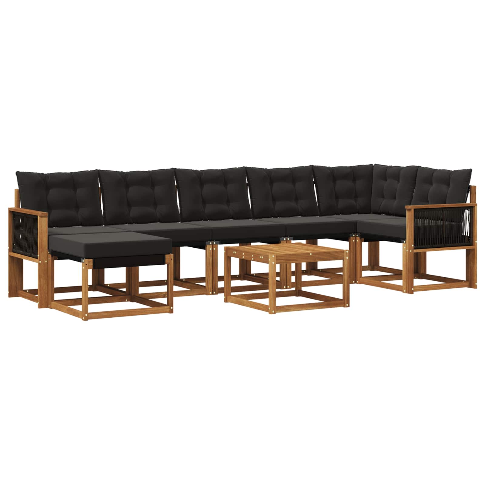 Ensemble de canapés d'extérieur 8 pcs Naturel et noir - XIOS