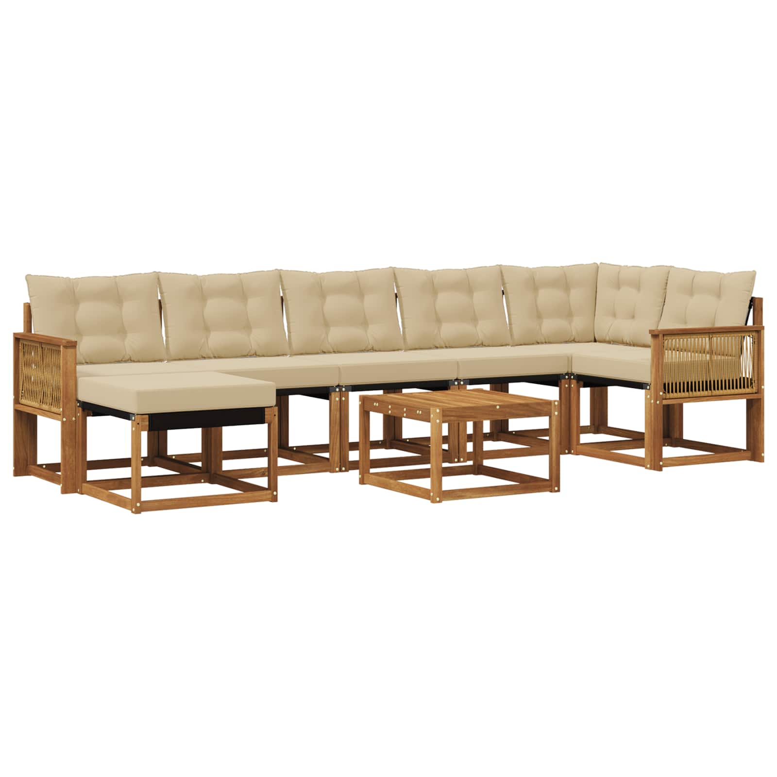 Ensemble de canapés d'extérieur 8 pcs Naturel et Beige - XIOS