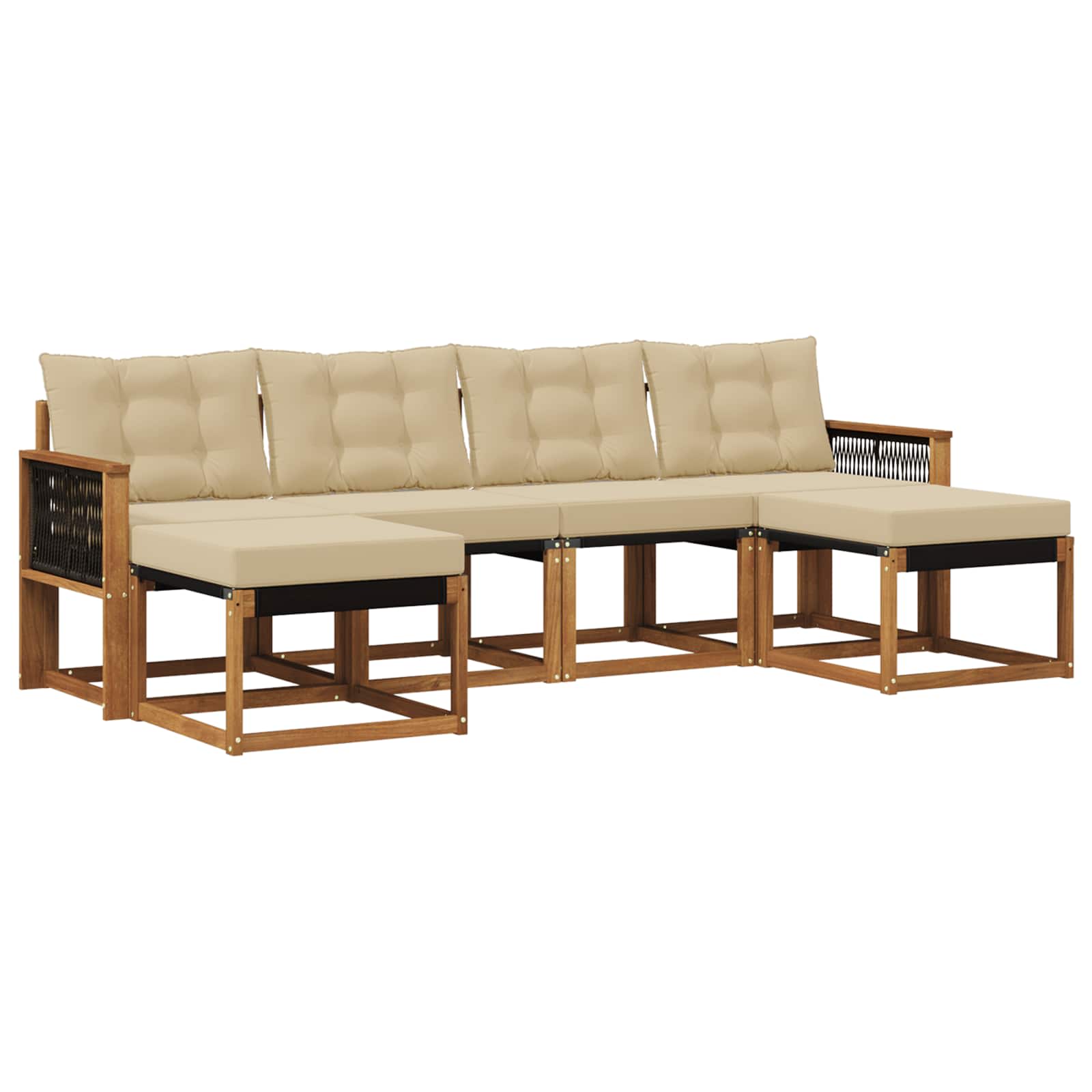 Ensemble de canapés d'extérieur 6 pcs Naturel et Beige - XIOS