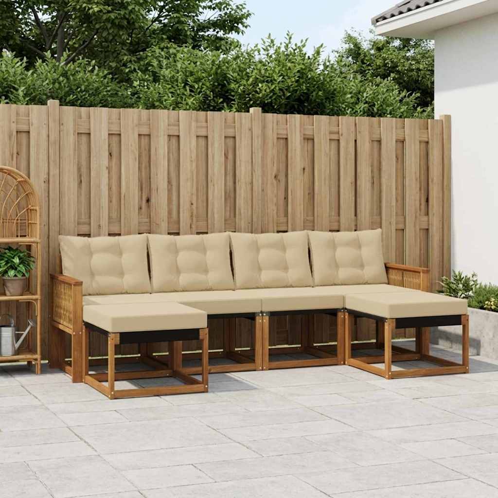 Ensemble de canapés d'extérieur 6 pcs Naturel et Beige - XIOS