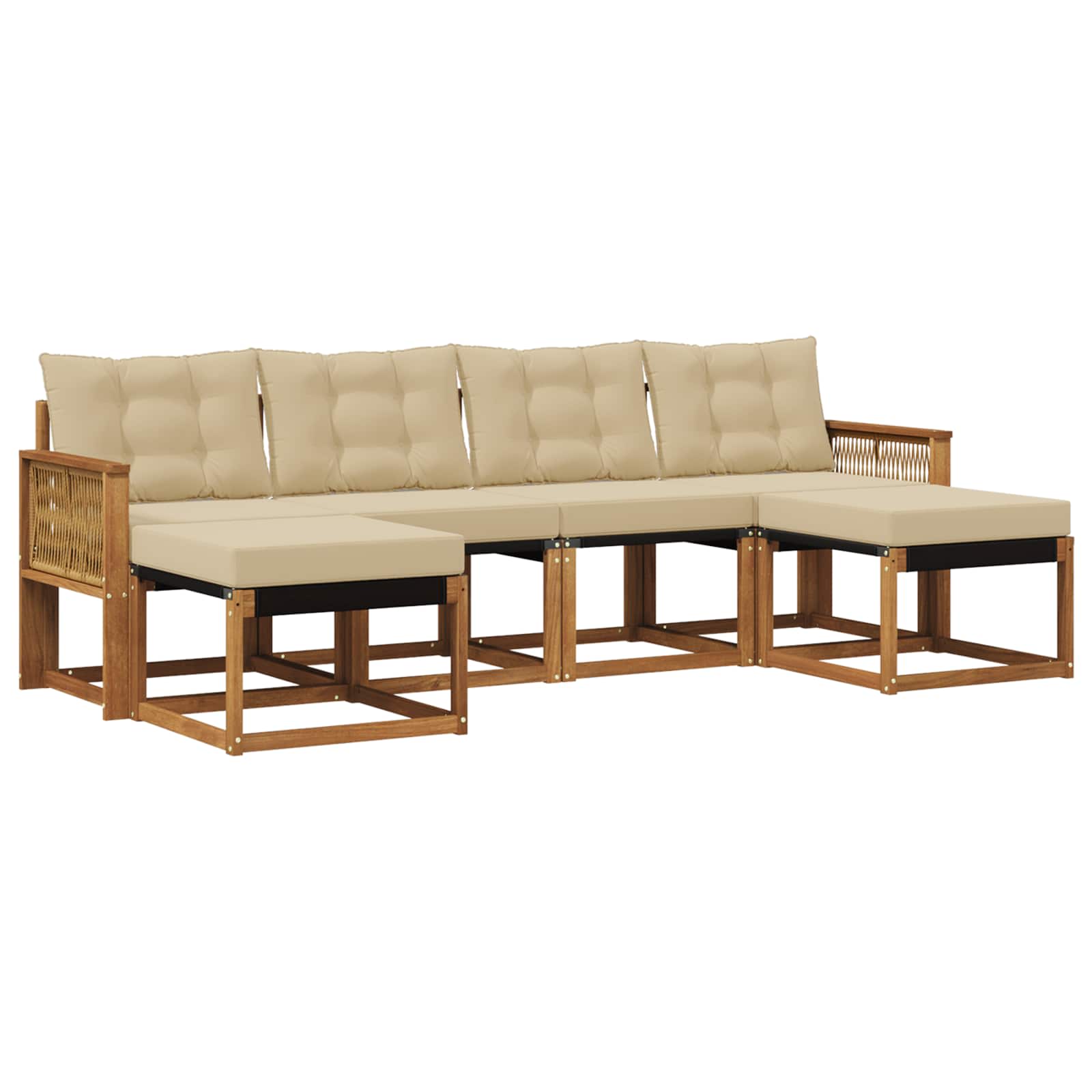 Ensemble de canapés d'extérieur 6 pcs Naturel et Beige - XIOS