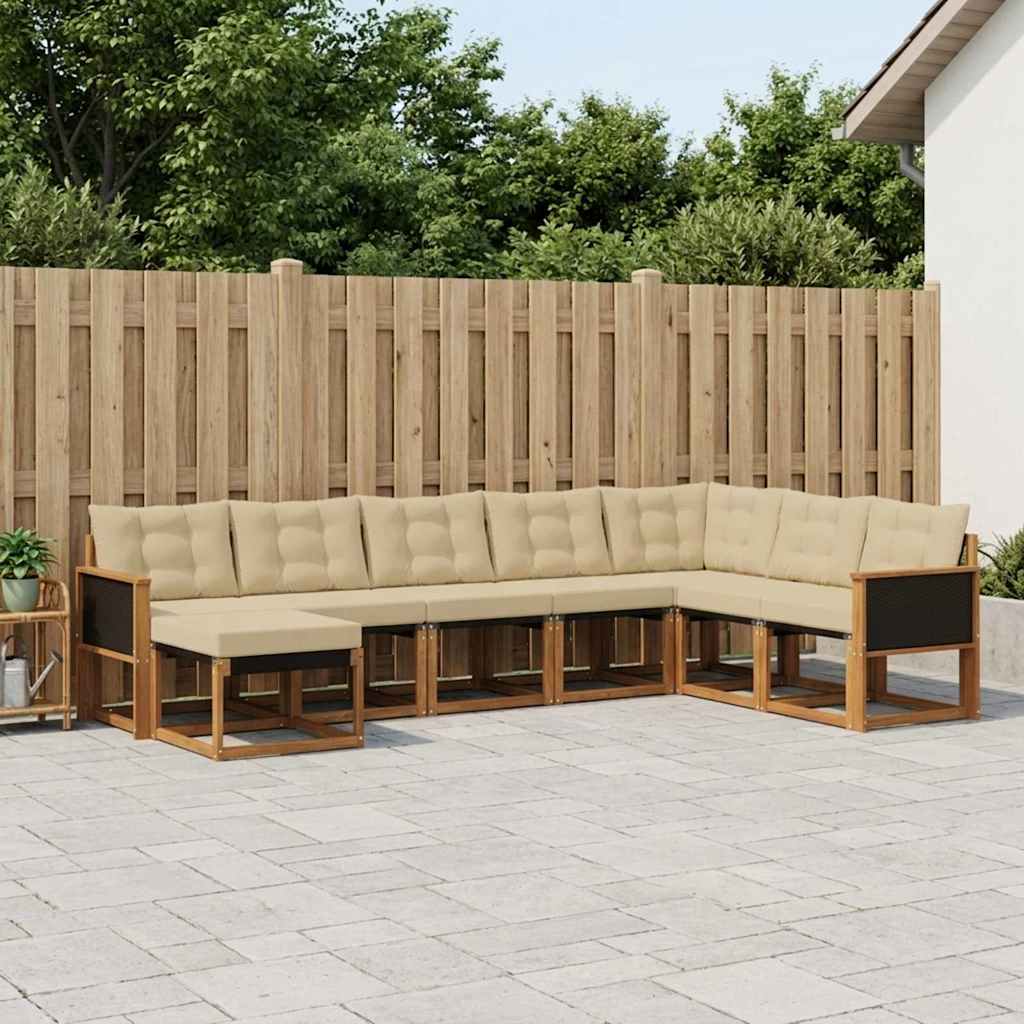 Ensemble de canapés d'extérieur 8 pcs Naturel et Beige - XIOS
