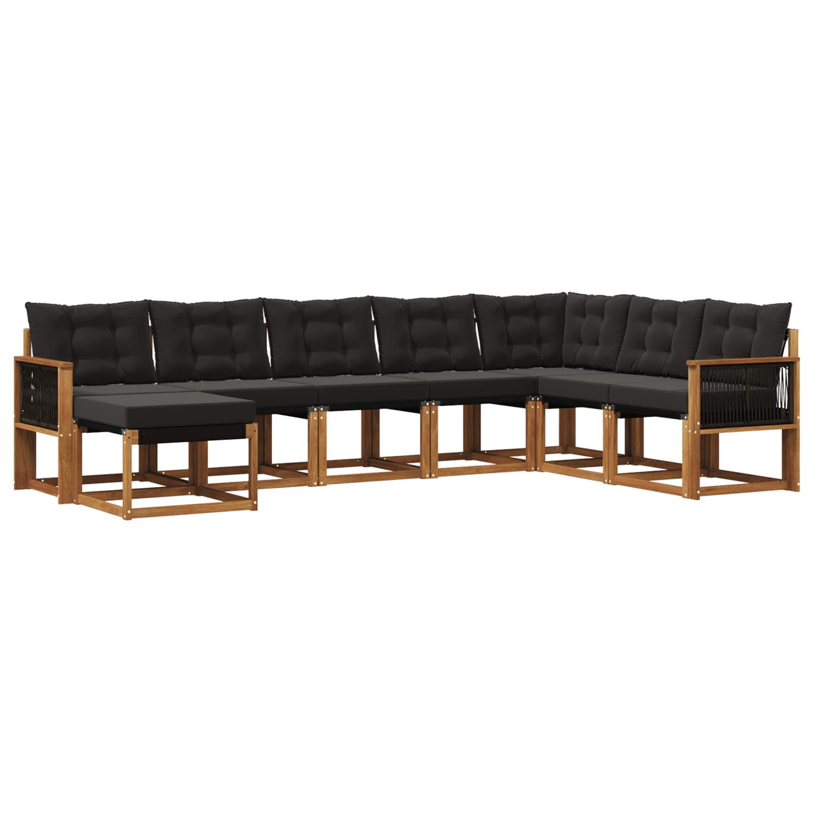Ensemble de canapés d'extérieur 8 pcs Naturel et noir - XIOS