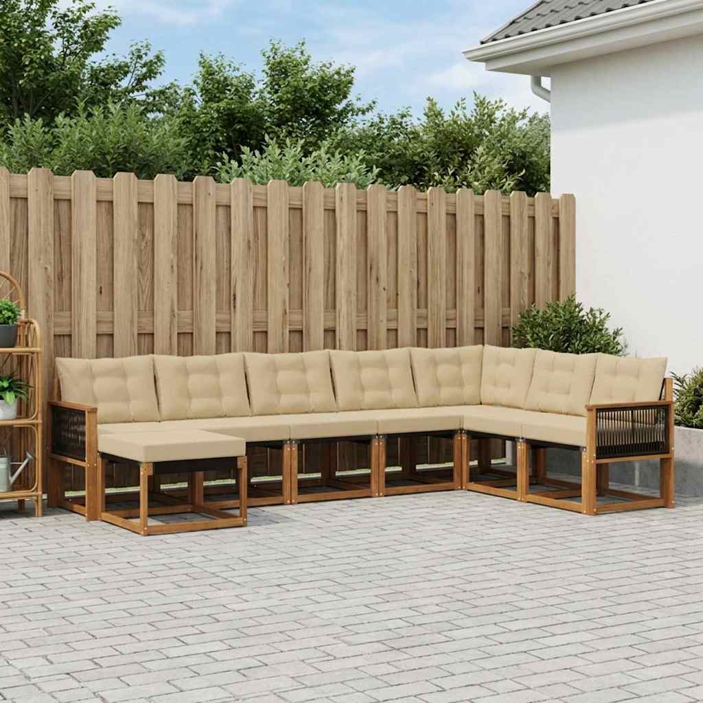 Ensemble de canapés d'extérieur 8 pcs Naturel et Beige - XIOS