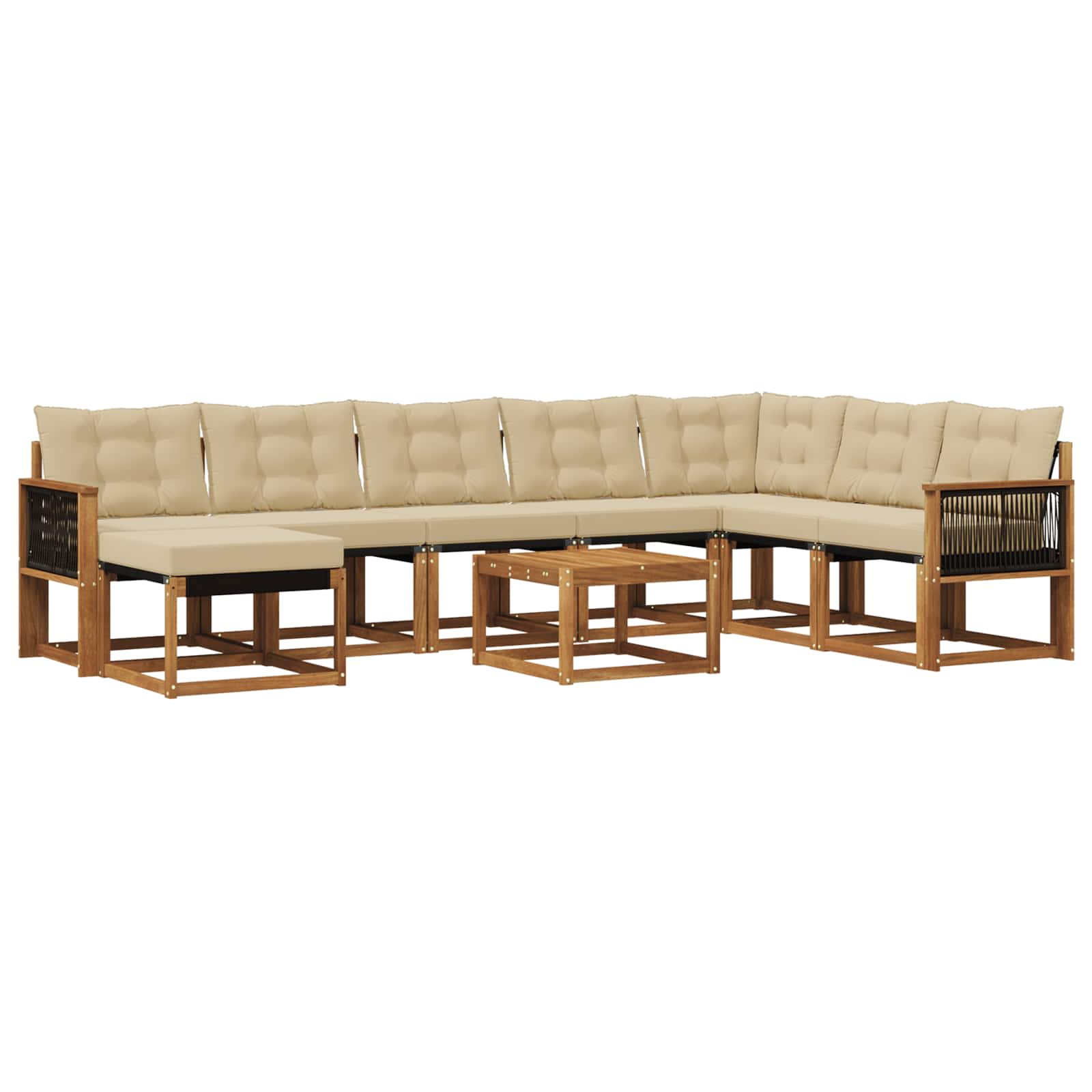 Ensemble de canapés d'extérieur 9 pcs Naturel et Beige - XIOS