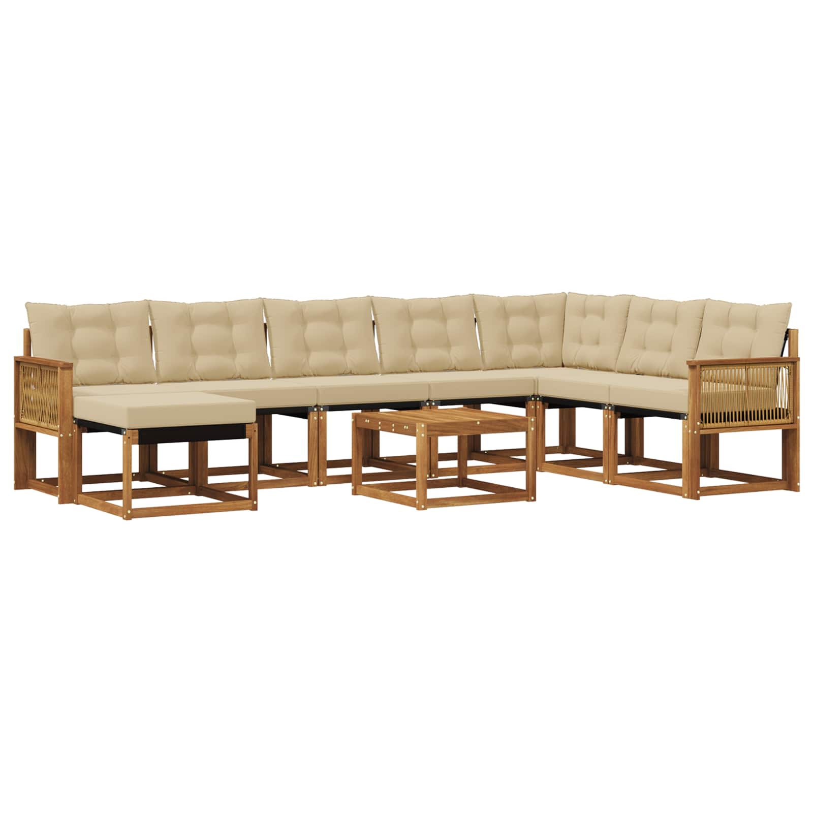 Ensemble de canapés d'extérieur 9 pcs Naturel et Beige - XIOS