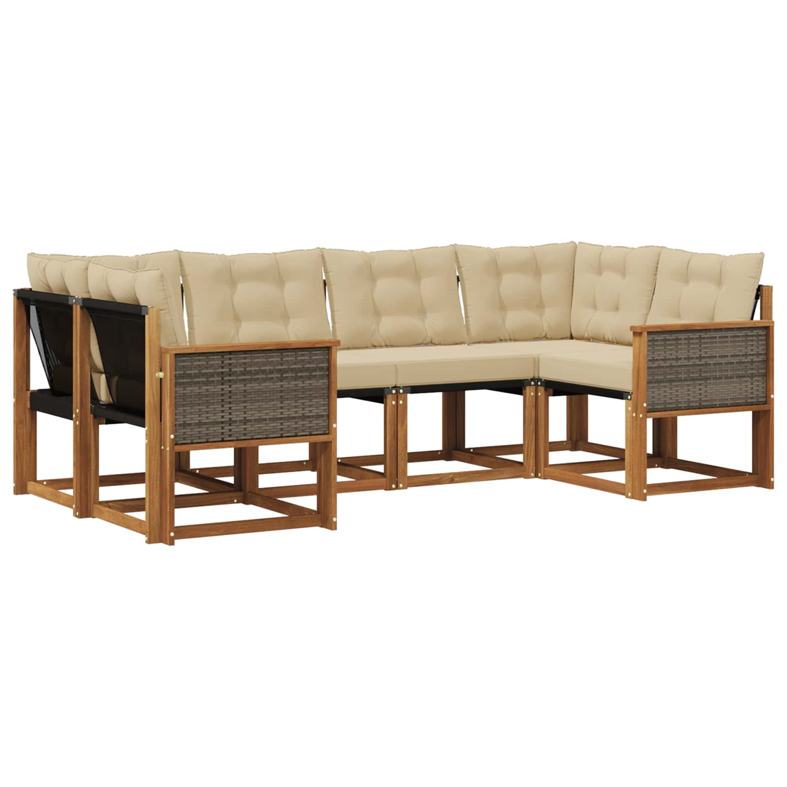 Ensemble de canapés d'extérieur 6 pcs Naturel et Beige - XIOS