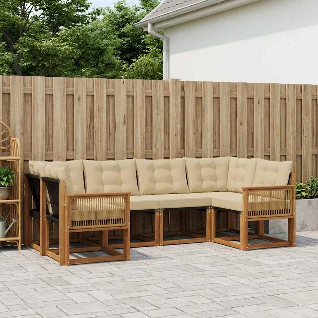 Ensemble de canapés d'extérieur 6 pcs Naturel et Beige - XIOS