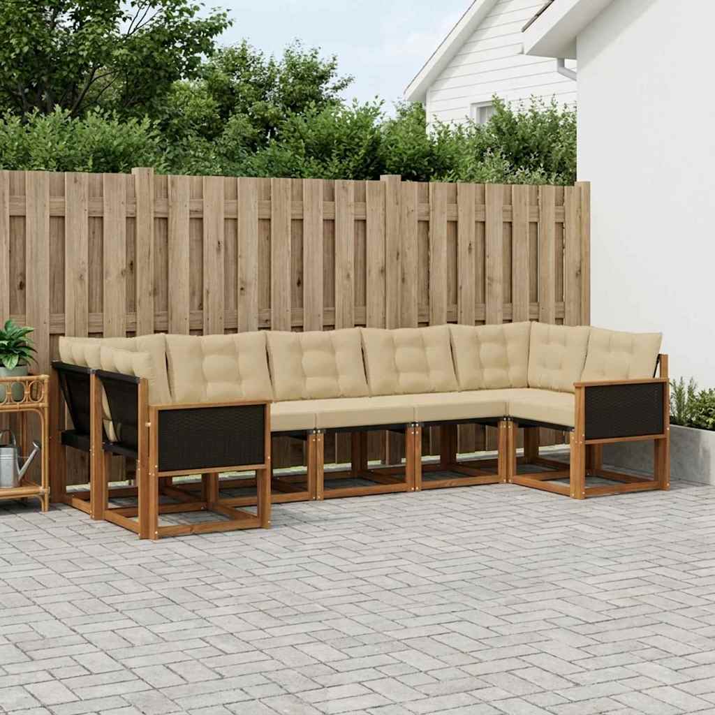 Ensemble de canapés d'extérieur 7 pcs Naturel et Beige - XIOS