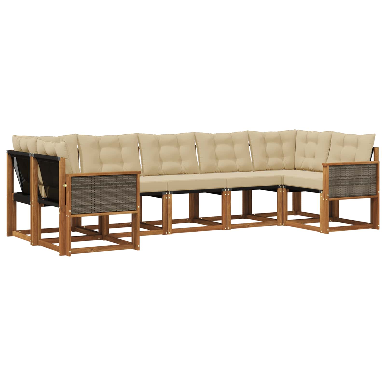 Ensemble de canapés d'extérieur 7 pcs Naturel et Beige - XIOS