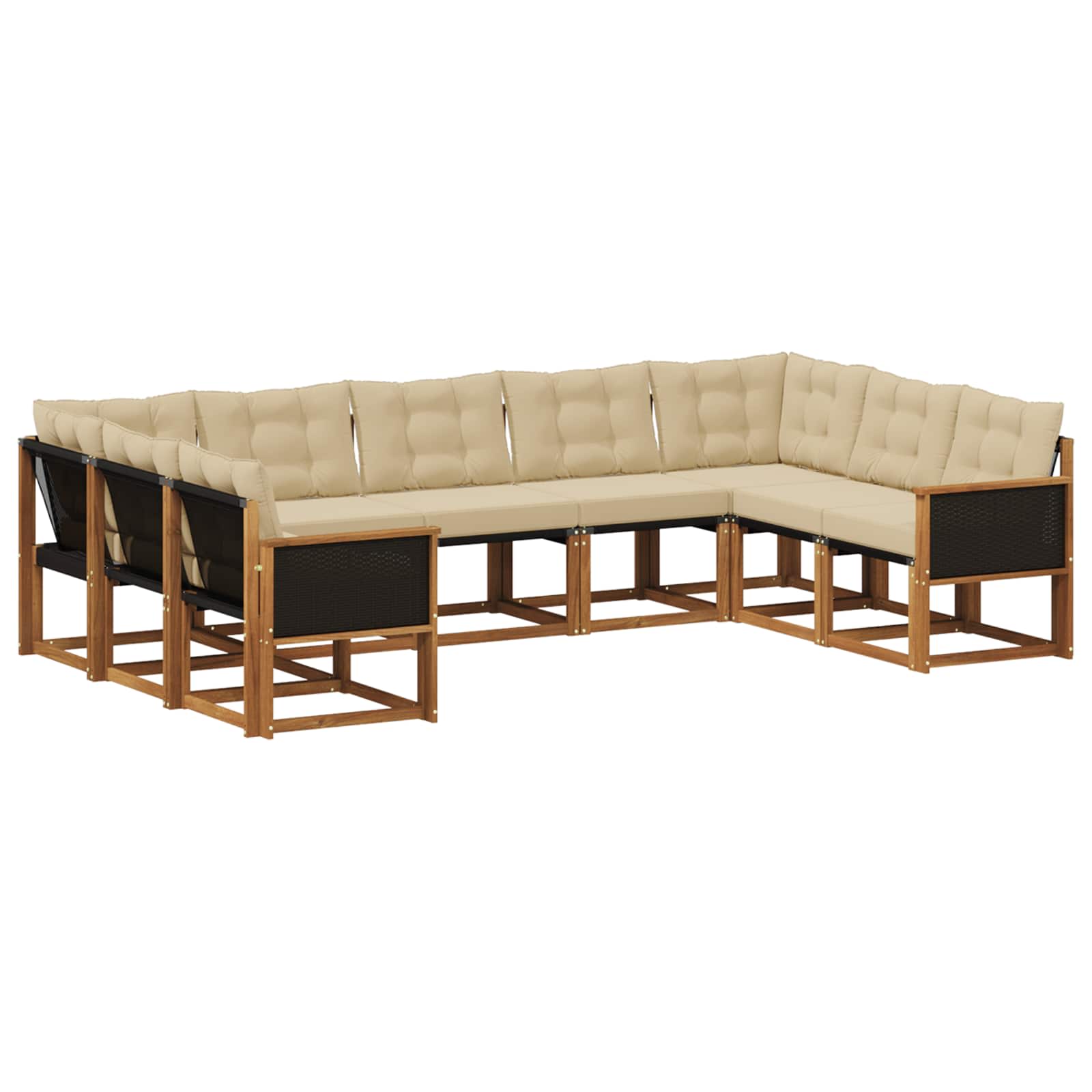 Ensemble de canapés d'extérieur 9 pcs Naturel et Beige - XIOS