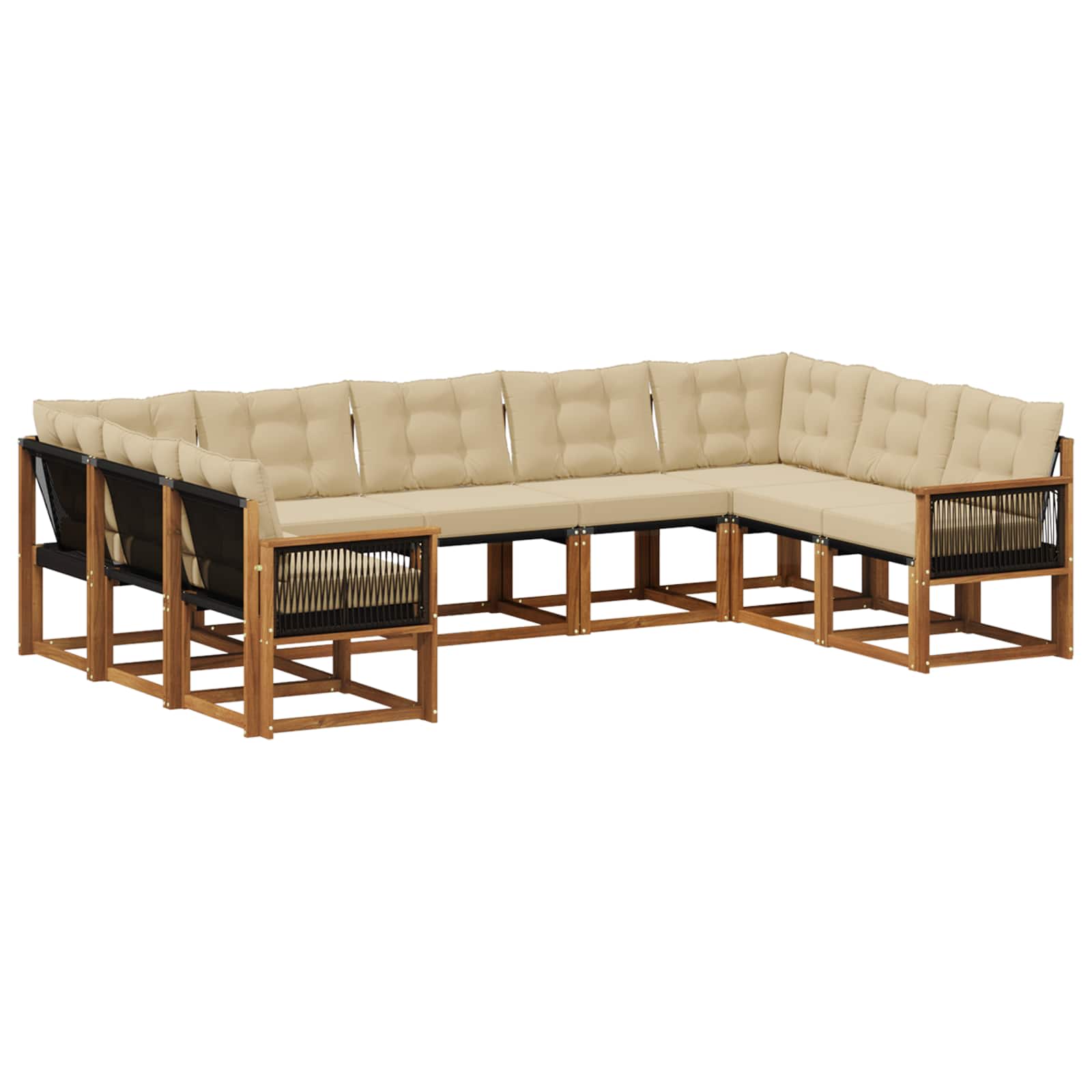 Ensemble de canapés d'extérieur 9 pcs Naturel et Beige - XIOS