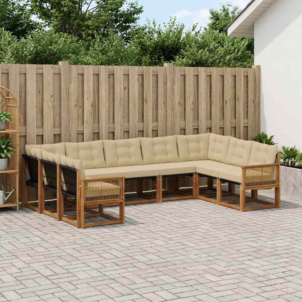 Ensemble de canapés d'extérieur 9 pcs Naturel et Beige - XIOS