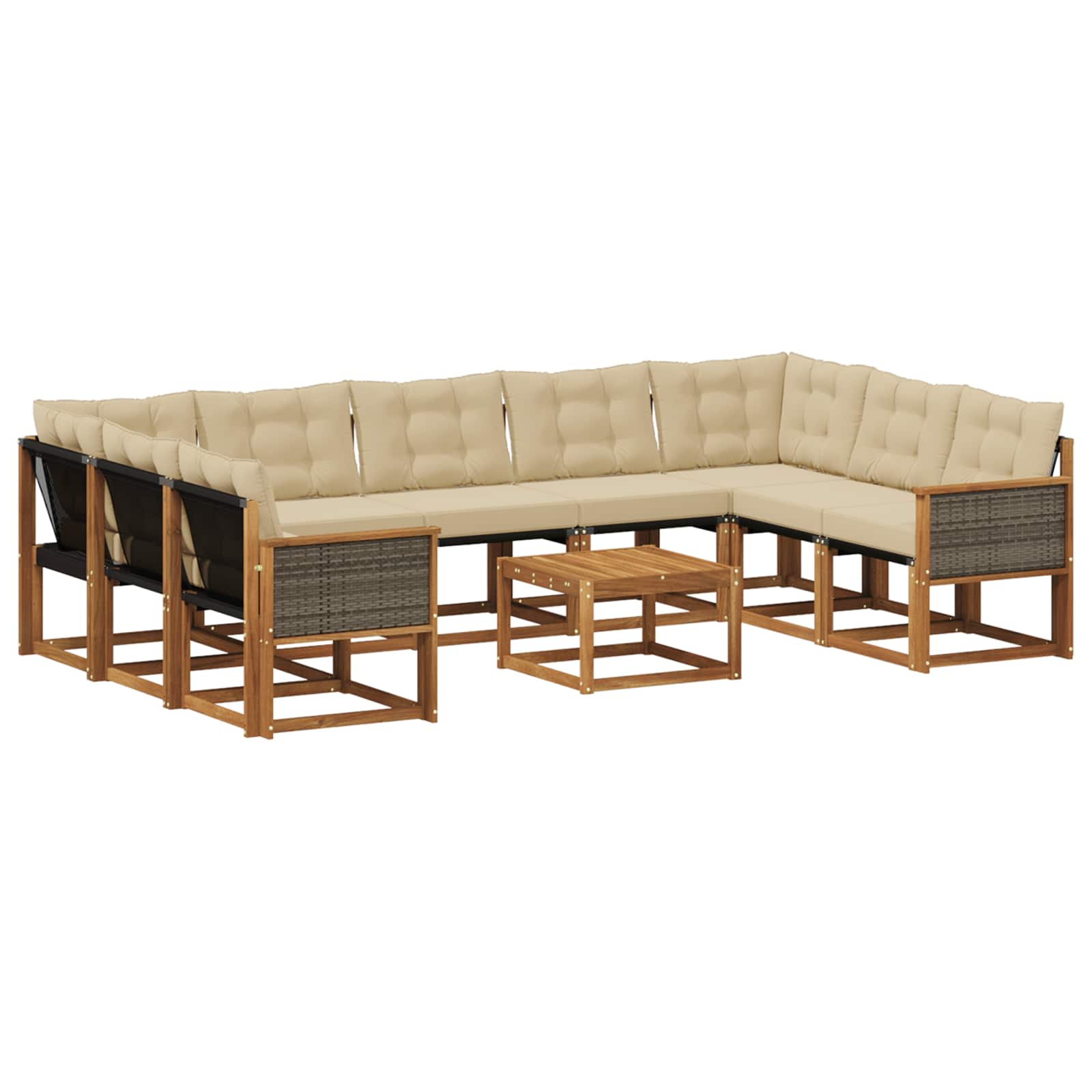 Ensemble de canapés d'extérieur 10 pcs Naturel et Beige - XIOS