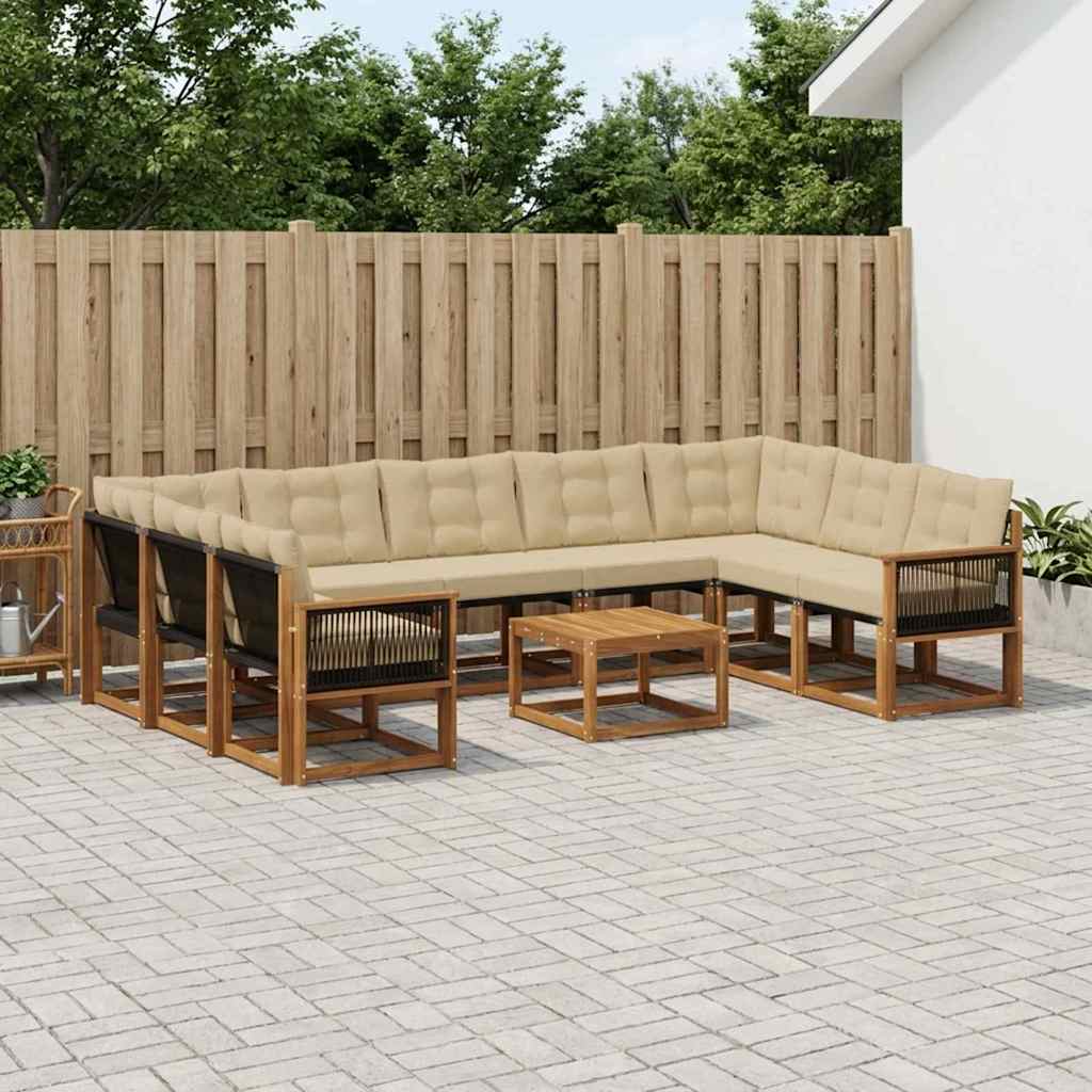 Ensemble de canapés d'extérieur 10 pcs Naturel et Beige - XIOS