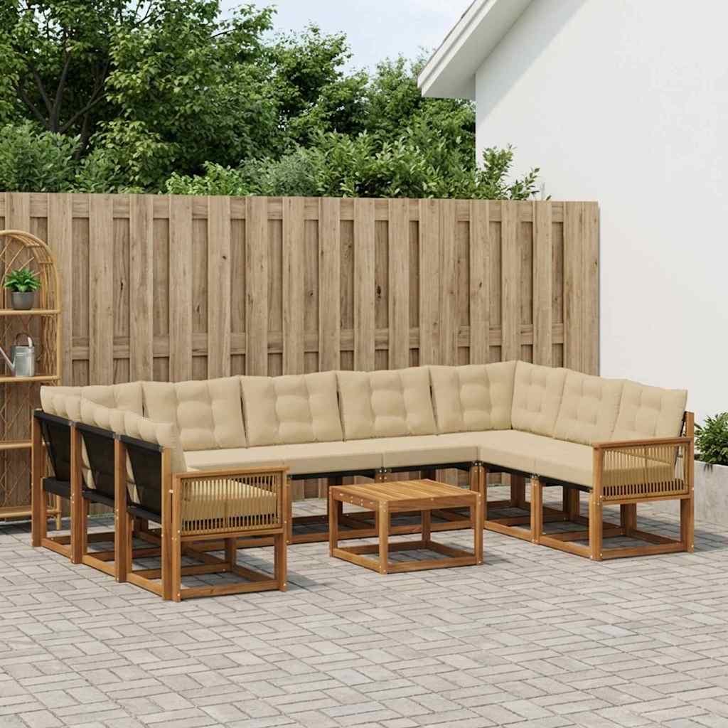 Ensemble de canapés d'extérieur 10 pcs Naturel et Beige - XIOS