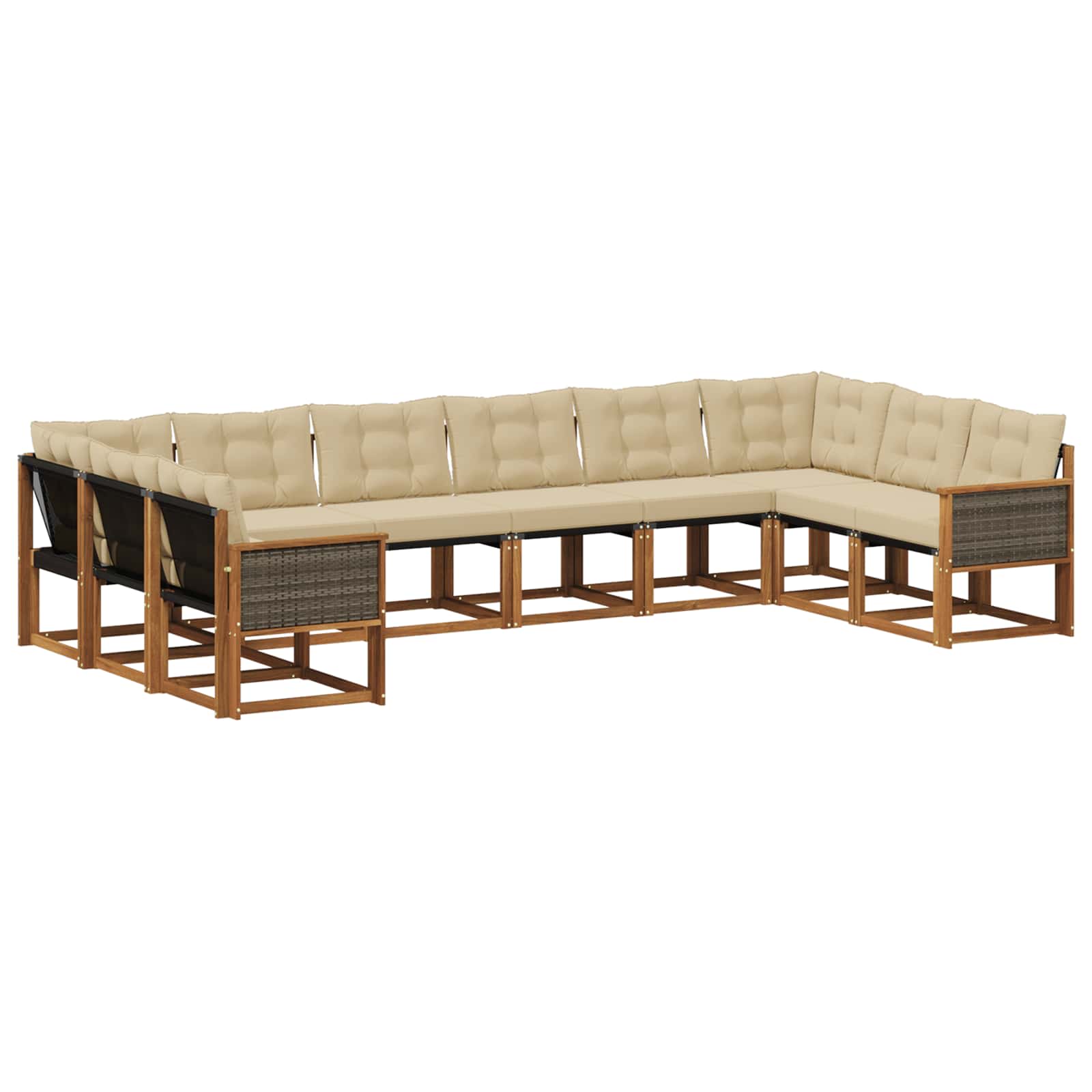 Ensemble de canapés d'extérieur 10 pcs Naturel et Beige - XIOS