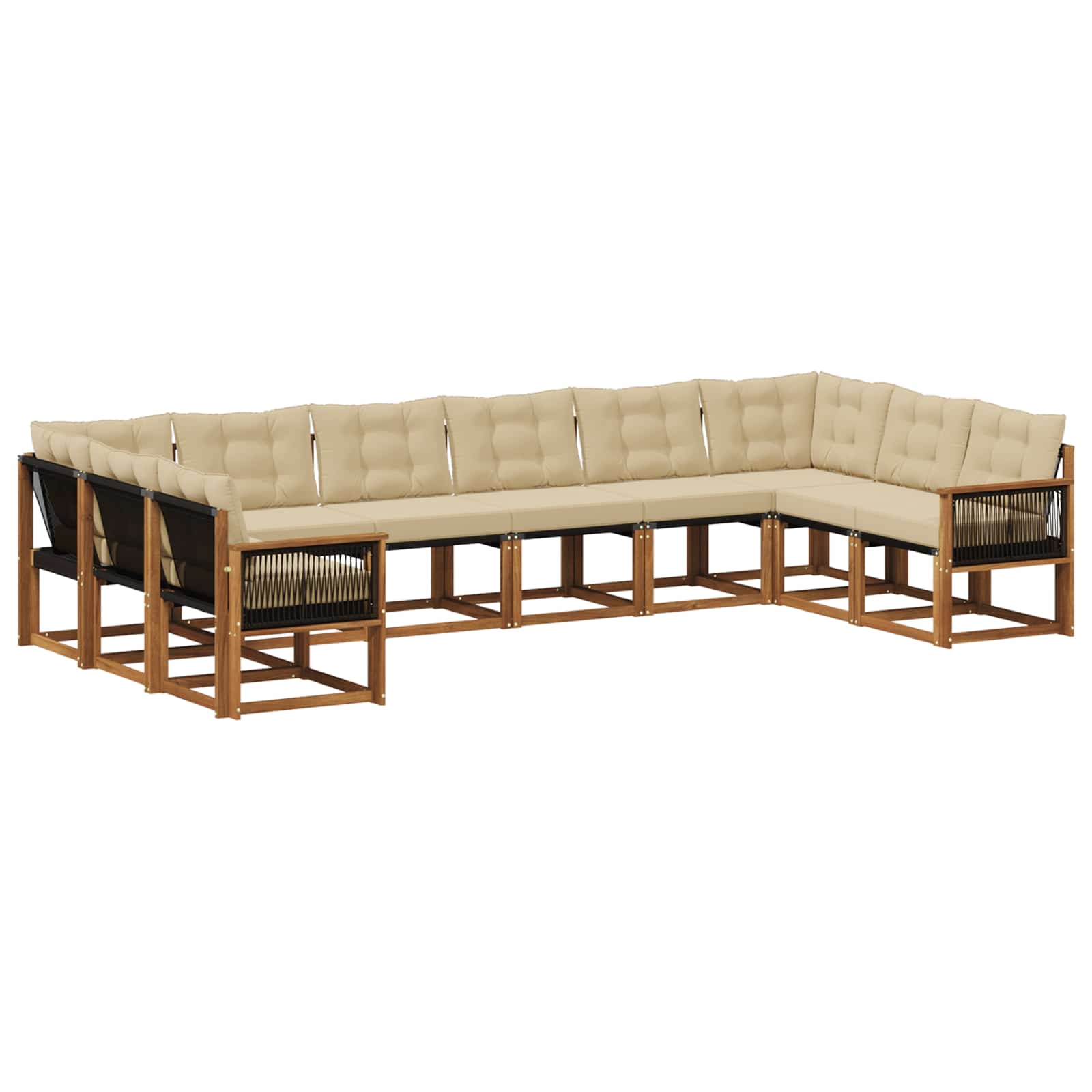 Ensemble de canapés d'extérieur 10 pcs Naturel et Beige - XIOS