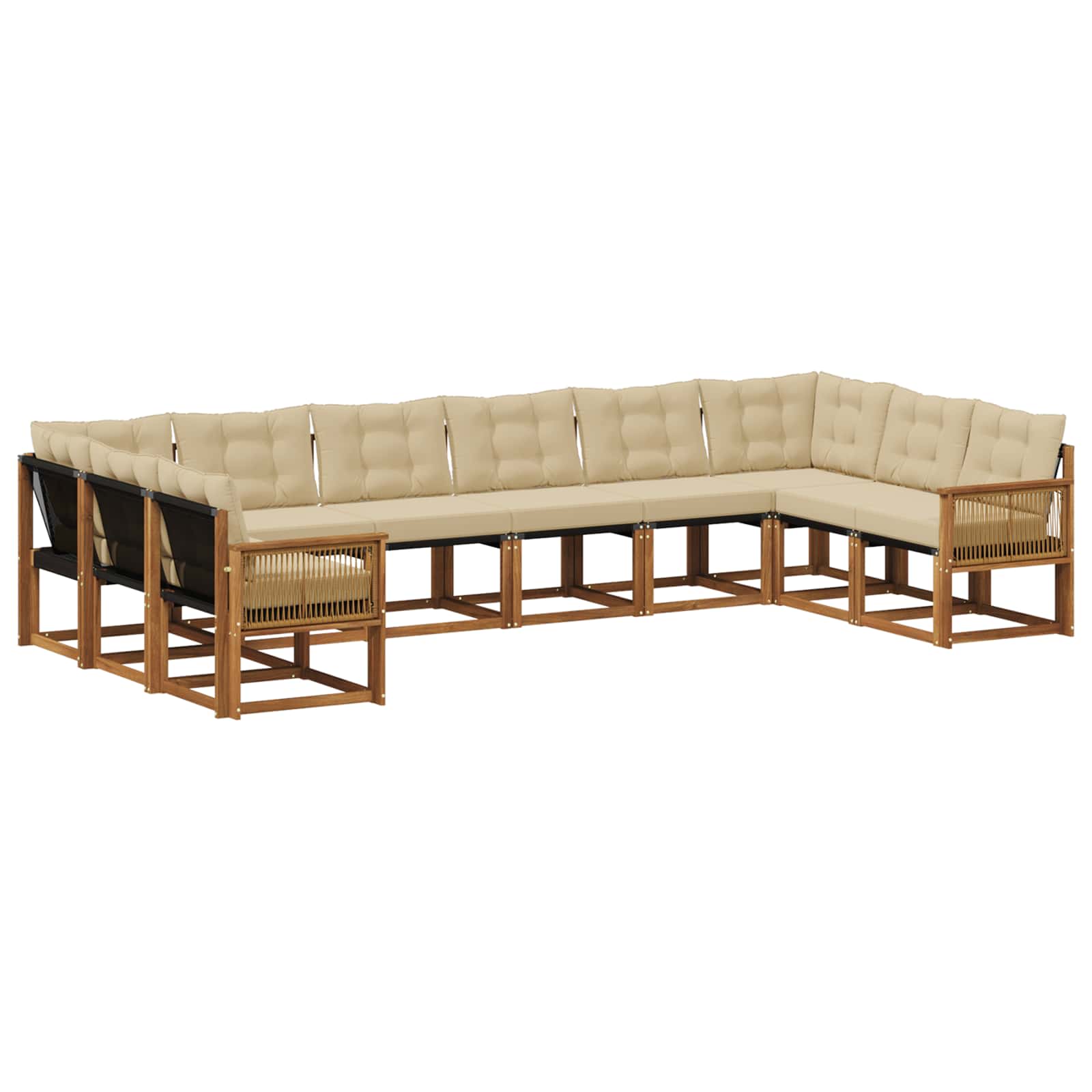 Ensemble de canapés d'extérieur 10 pcs Naturel et Beige - XIOS