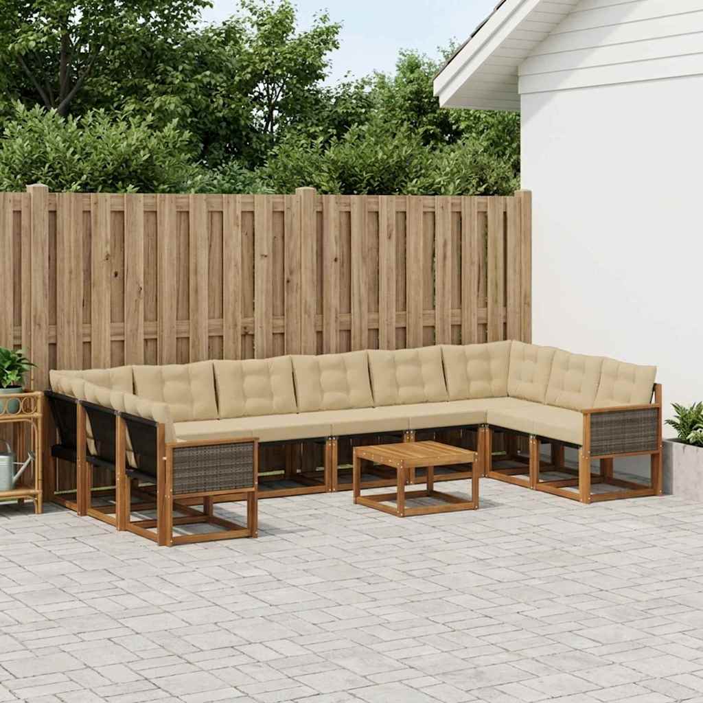 Ensemble de canapés d'extérieur 11 pcs Naturel et Beige - XIOS