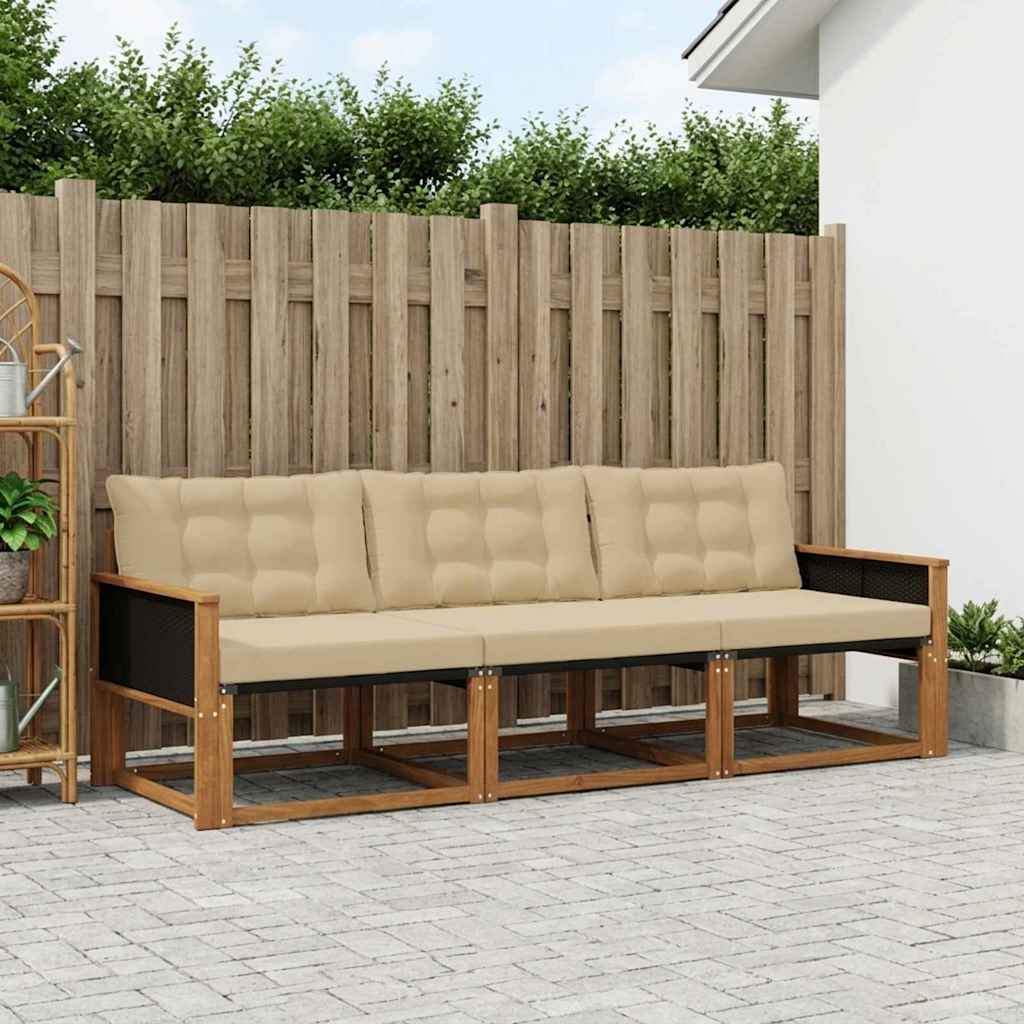 Ensemble de canapés d'extérieur 3 pcs Naturel et Beige - XIOS