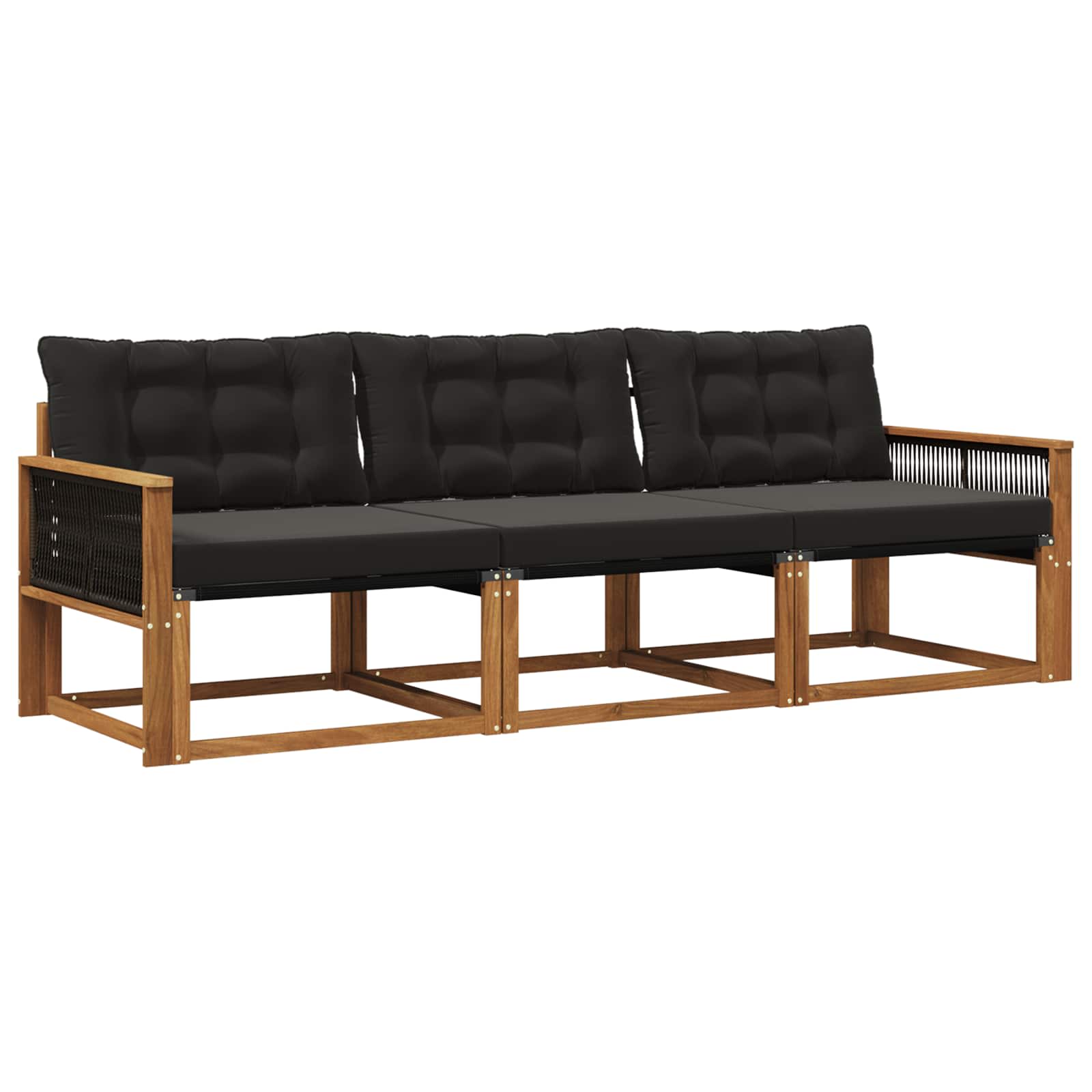 Ensemble de canapés d'extérieur 3 pcs Naturel et noir - XIOS