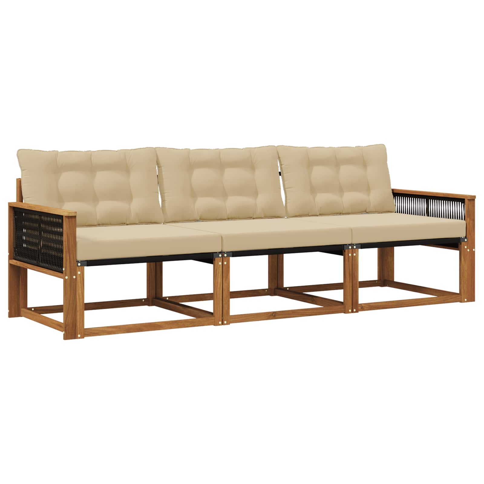 Ensemble de canapés d'extérieur 3 pcs Naturel et Beige - XIOS