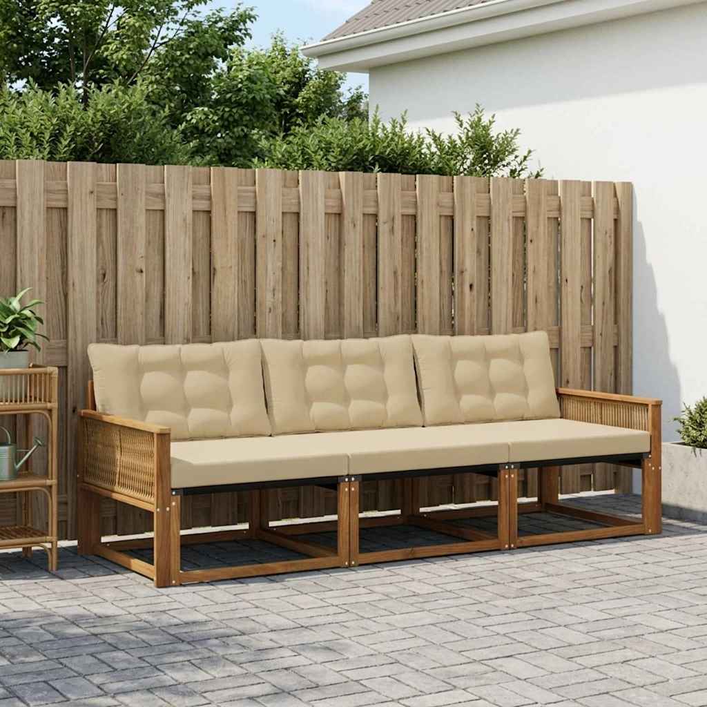 Ensemble de canapés d'extérieur 3 pcs Naturel et Beige - XIOS