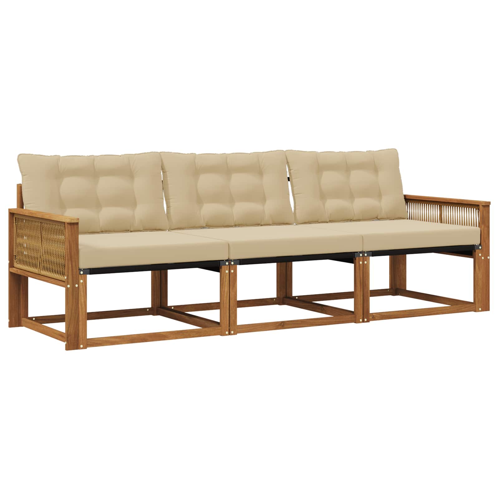 Ensemble de canapés d'extérieur 3 pcs Naturel et Beige - XIOS